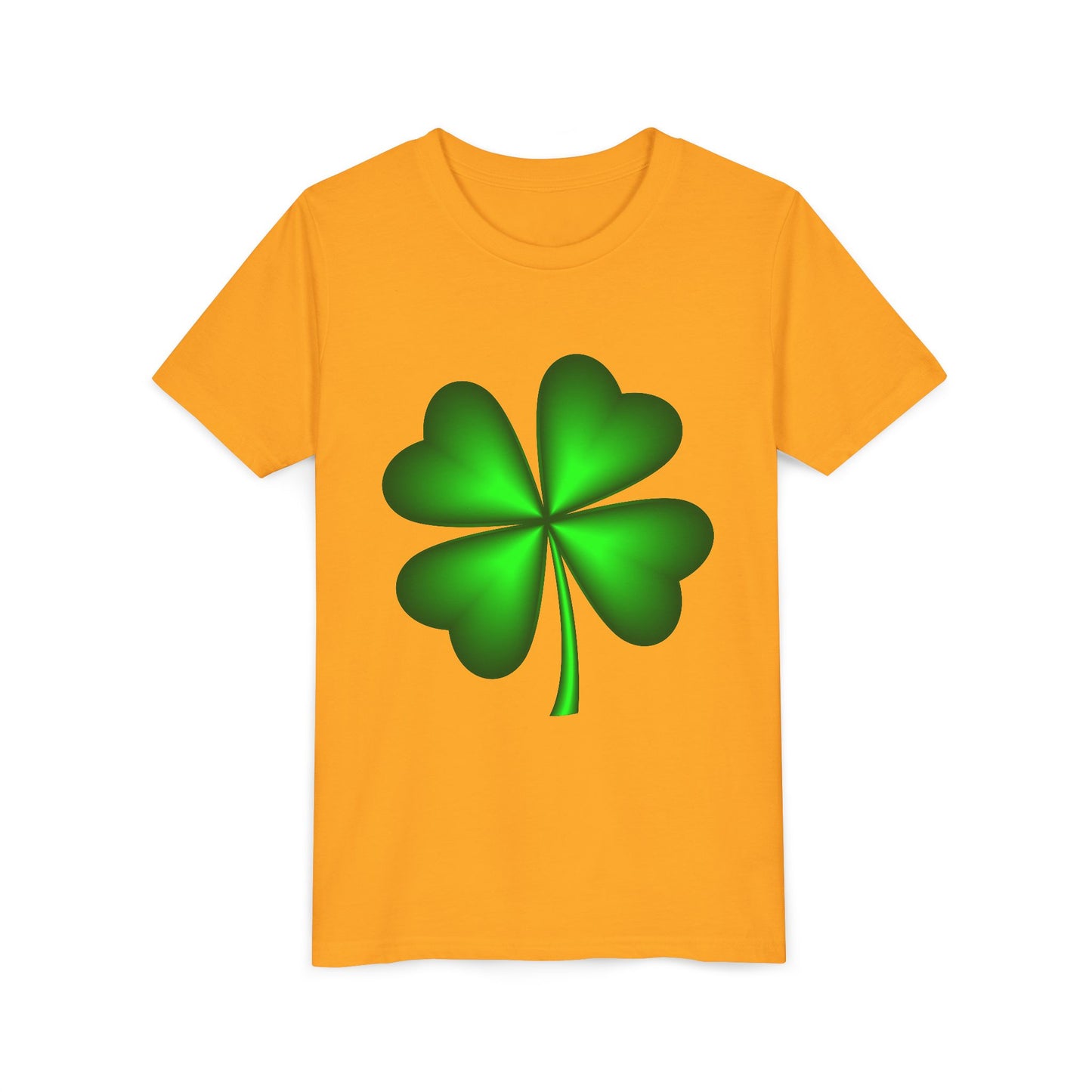 Green Four-Leaf Clover Youth Tee | St. Patrick's Day Shamrock Shirt