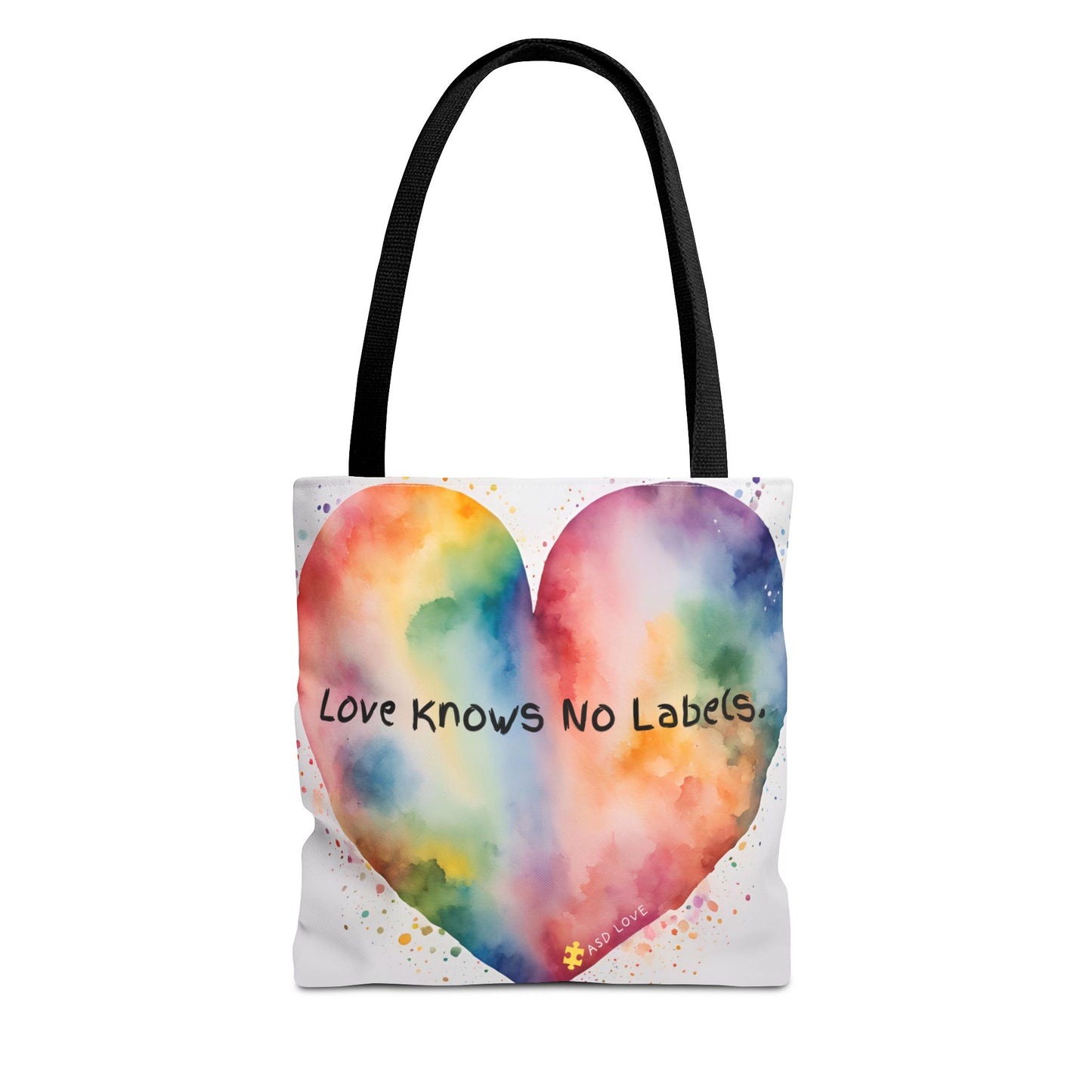 Love Knows No Labels - Big Heart Tote Bag - Show Your True Colors