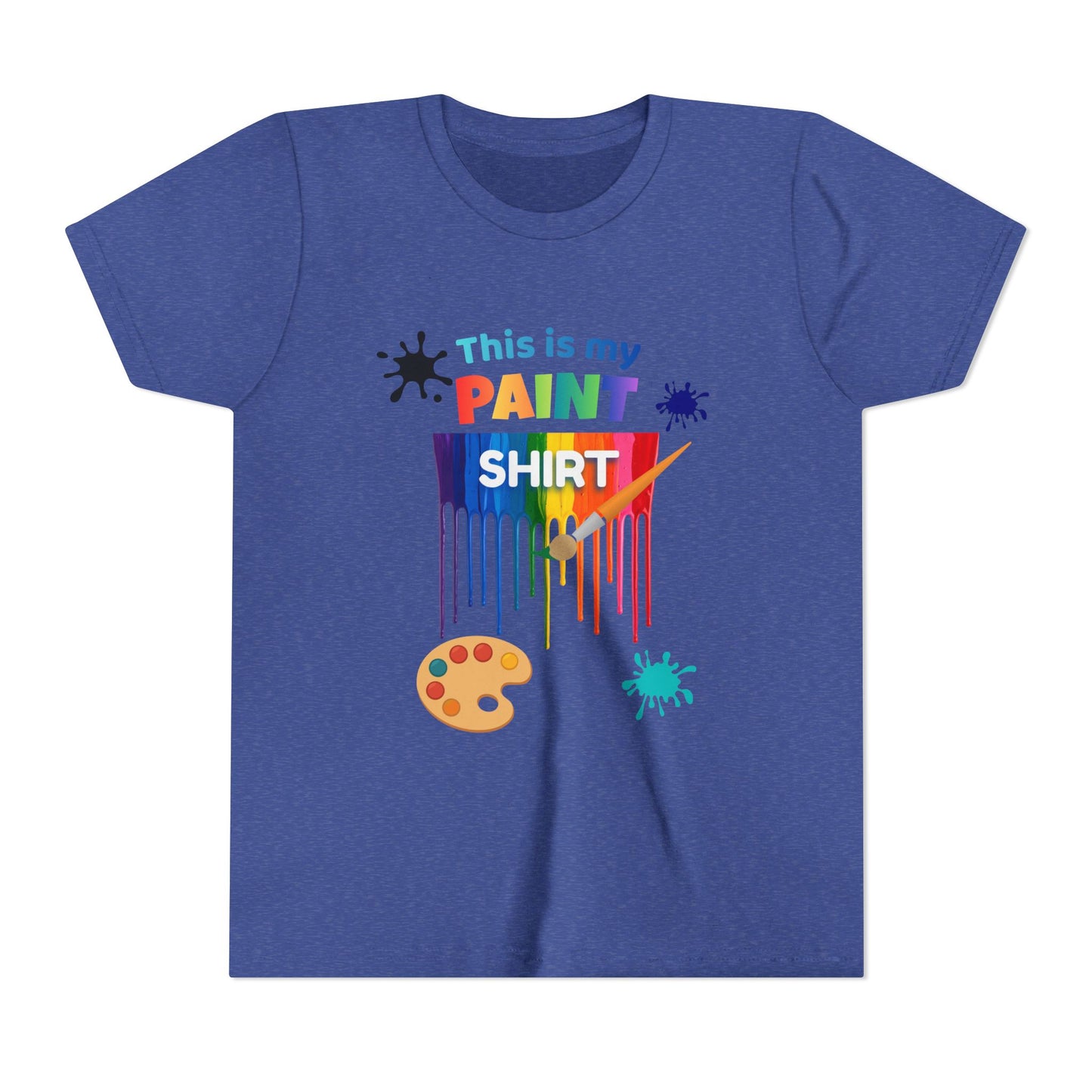 This Is My Paint Shirt Youth Tee | Rainbow Paint Drip Art Palette