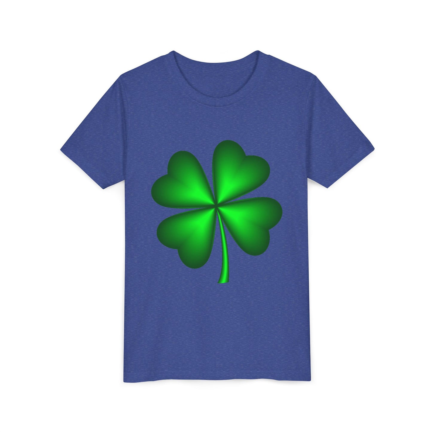 Green Four-Leaf Clover Youth Tee | St. Patrick's Day Shamrock Shirt