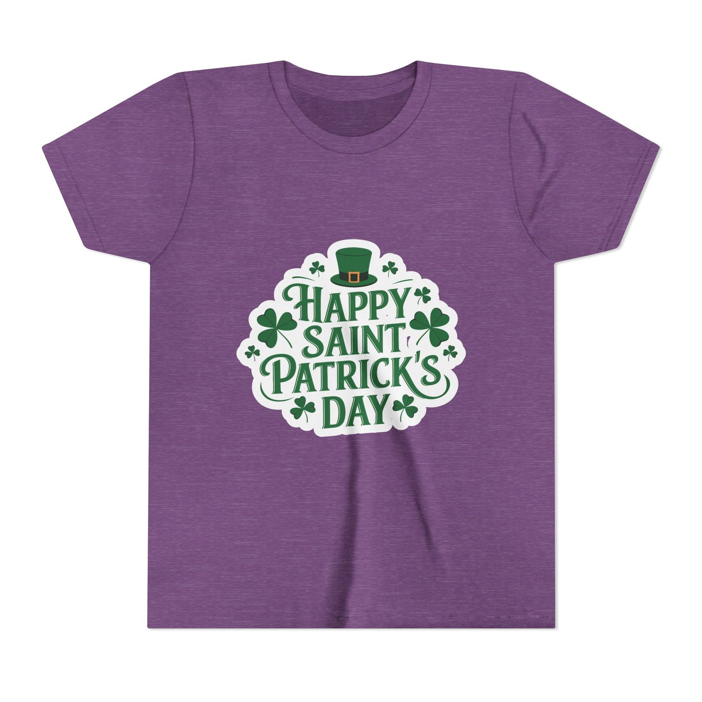 Happy Saint Patrick's Day Youth Tee | Shamrocks, Leprechaun Hat
