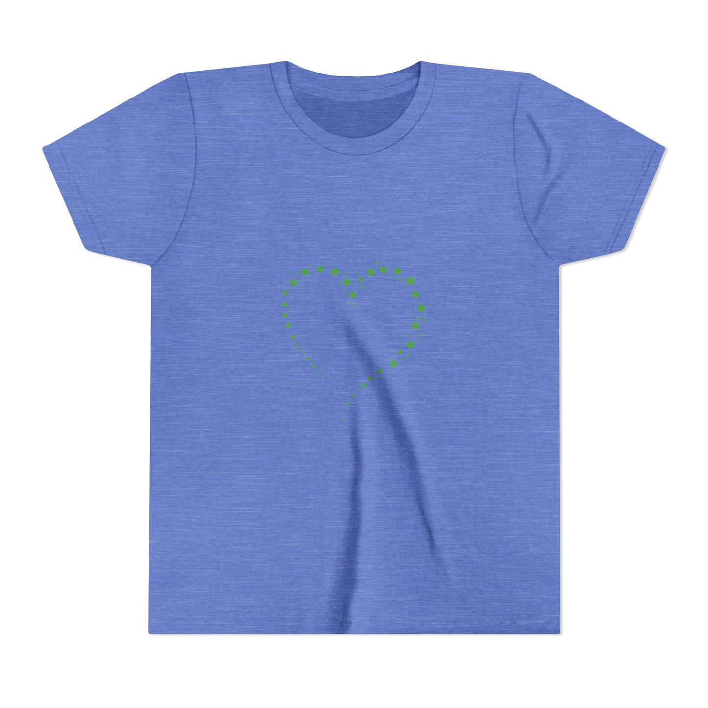 Green Heart Dotted Design Youth Tee | St. Patrick's Day Shamrock Motif