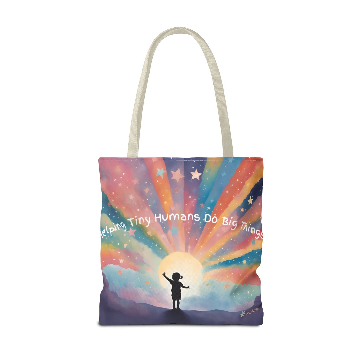 Helping Tiny Humans Do Big Things Tote - Inspiring Kids to Reach for the Stars