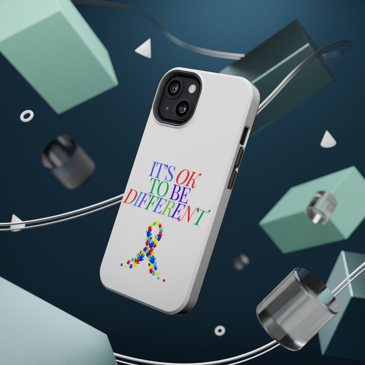 Autism Support Ribbon: It's Okay to Be Different - ASD Awareness Phone Case