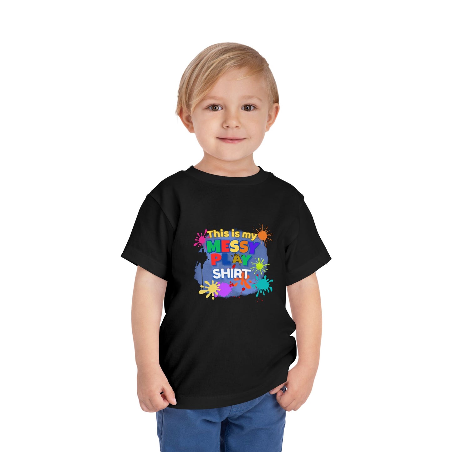 Messy Play Paint Splatter Toddler Tee | "This is my messy play shirt"