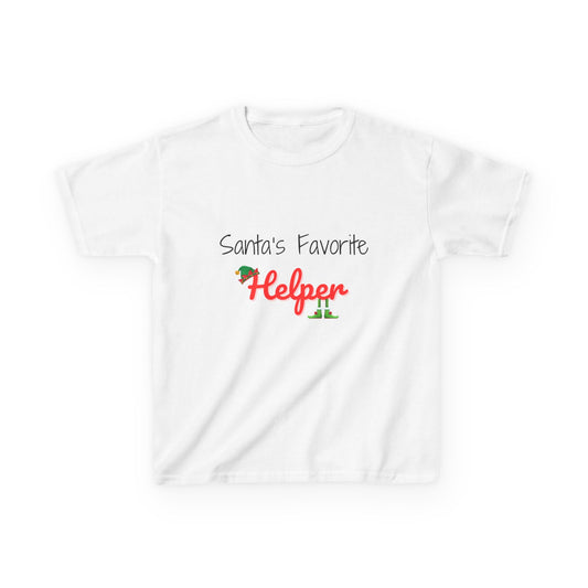 Santa's Favorite Helper Kids Tee - Cute Christmas Shirt for Boys and Girls