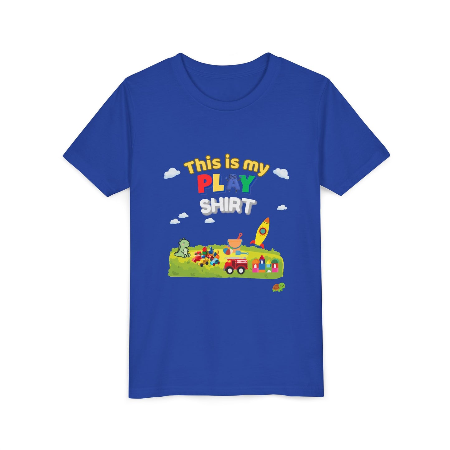 This is My Play Shirt Youth Tee | Toy Rocket, Blocks, Truck Kids Shirt