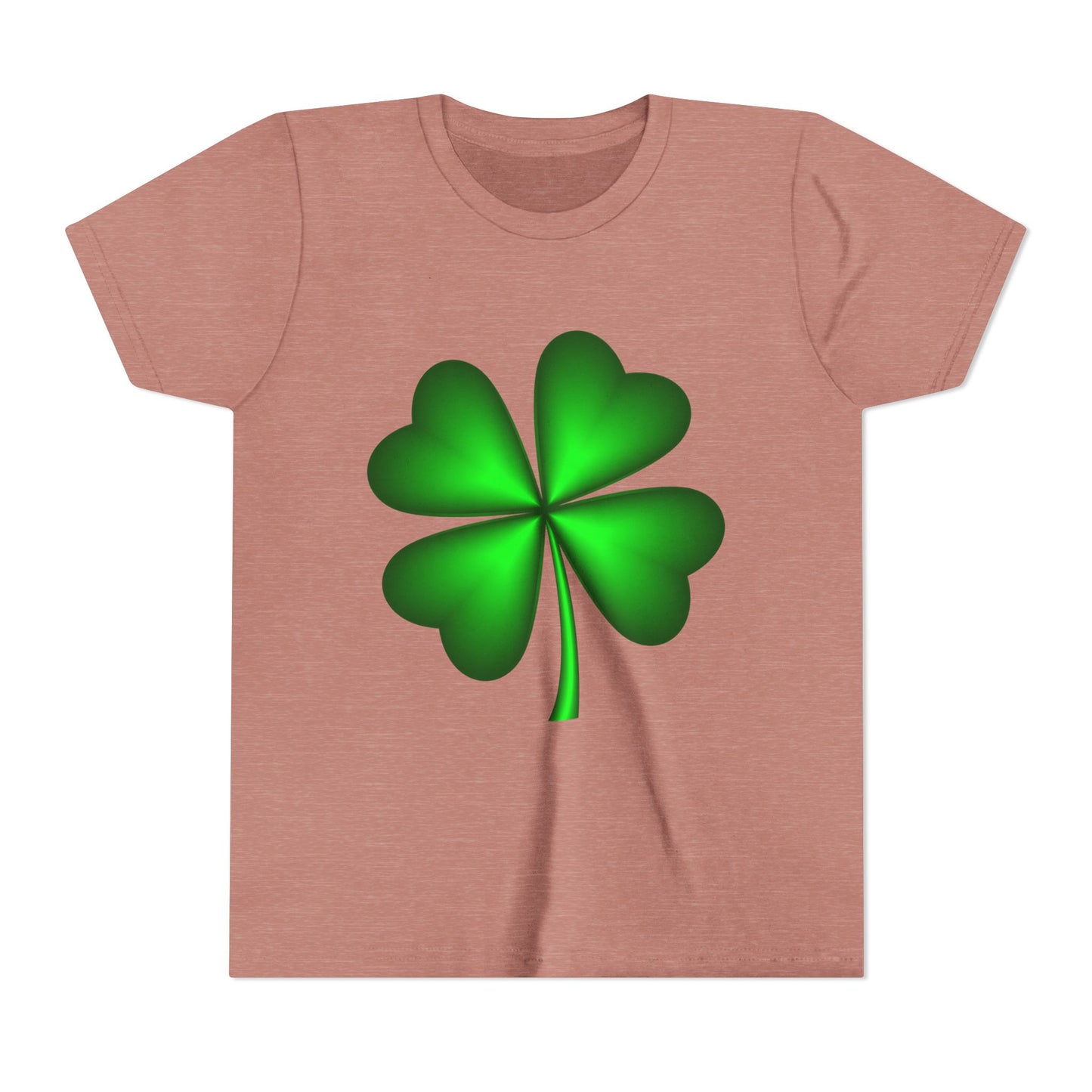 Green Four-Leaf Clover Youth Tee | St. Patrick's Day Shamrock Shirt