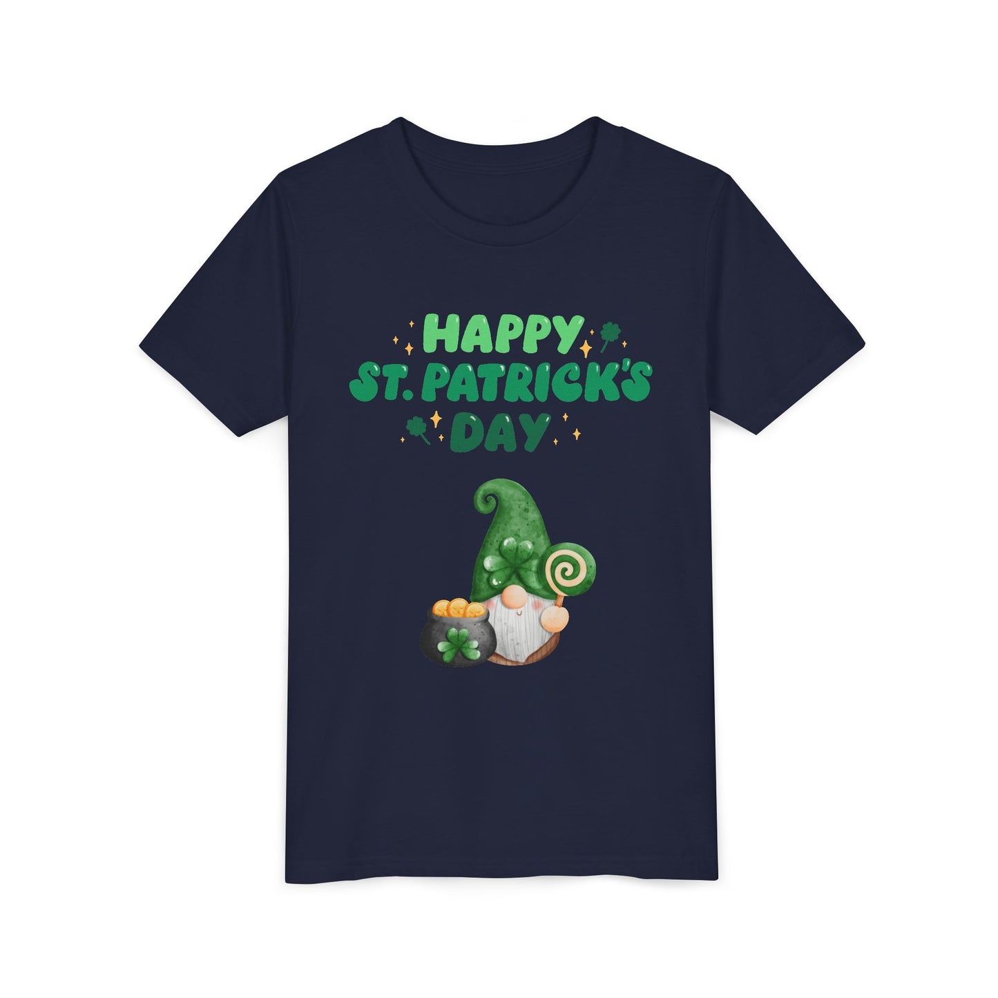Happy St. Patrick's Day Gnome Youth Tee | Shamrock, Pot of Gold