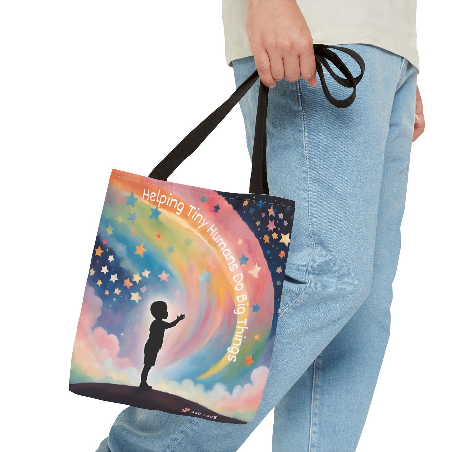 Helping Tiny Humans Do Big Things Tote - Inspiring Kids to Reach for the Stars