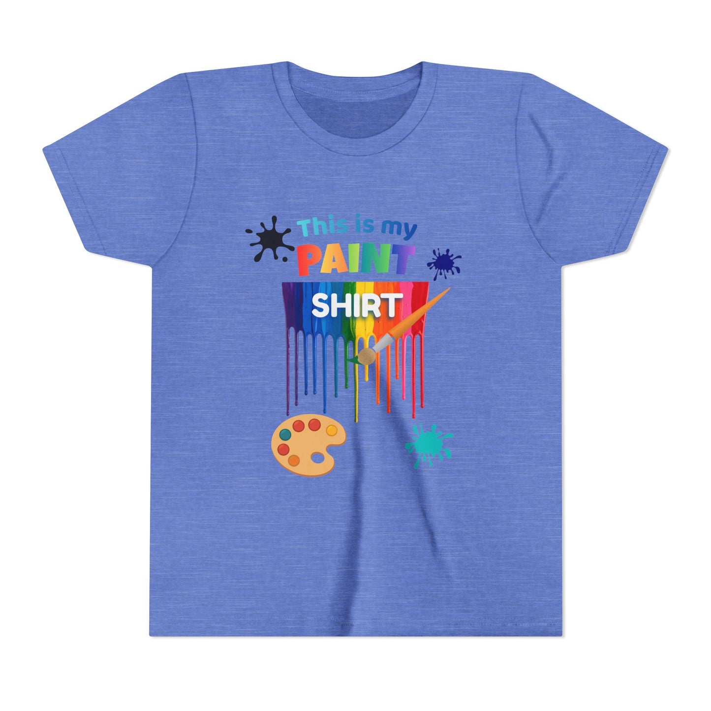 This Is My Paint Shirt Youth Tee | Rainbow Paint Drip Art Palette