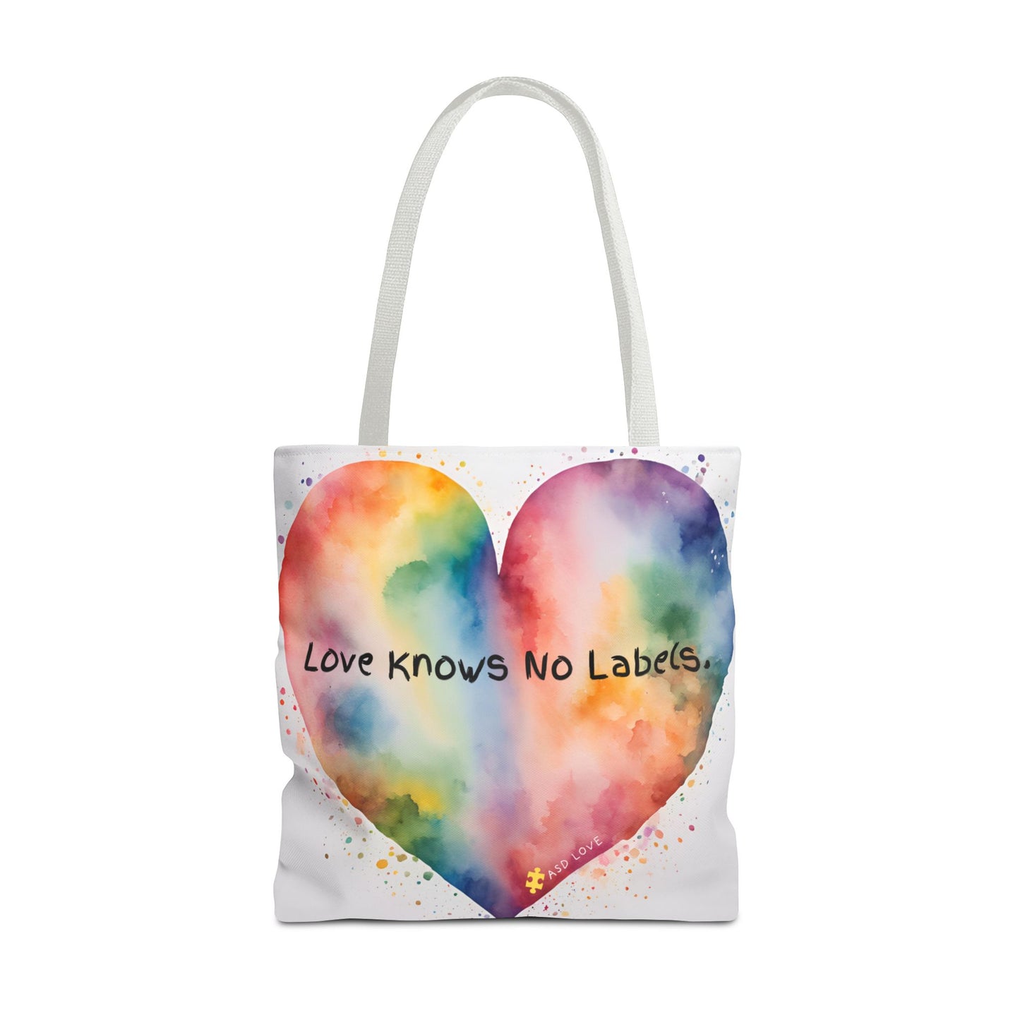 Love Knows No Labels - Big Heart Tote Bag - Show Your True Colors