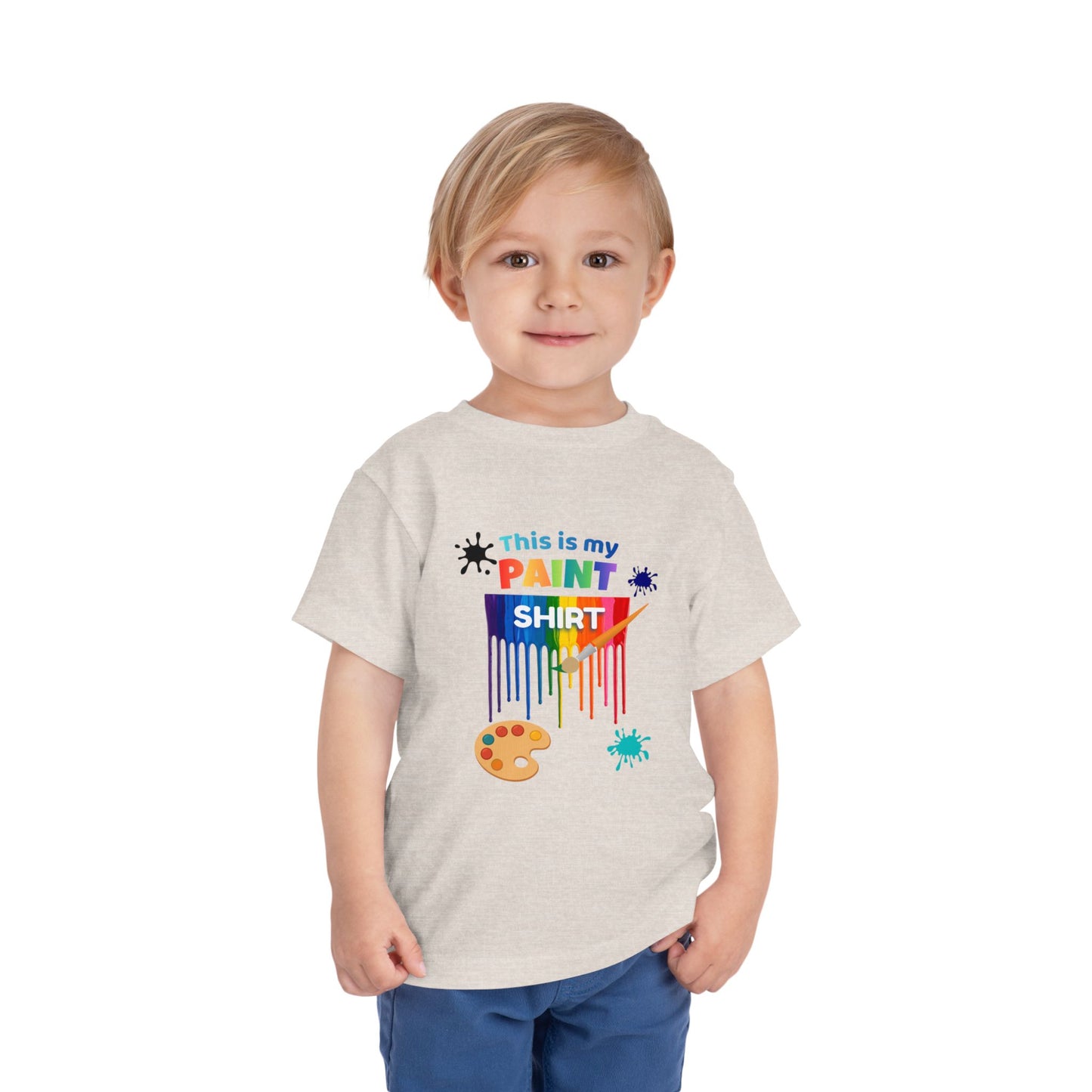 This Is My Paint Shirt Toddler Tee | Colorful Paint Palette Drips, Art Splash Design