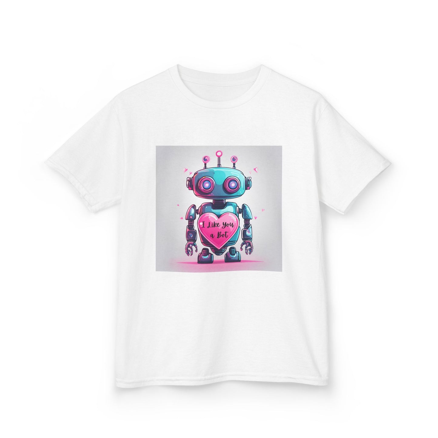 I Like You a Bot - Blue Robot Valentine's Kids Tee