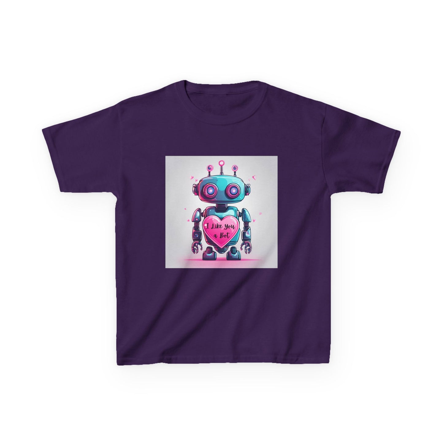 I Like You a Bot - Blue Robot Valentine's Kids Tee