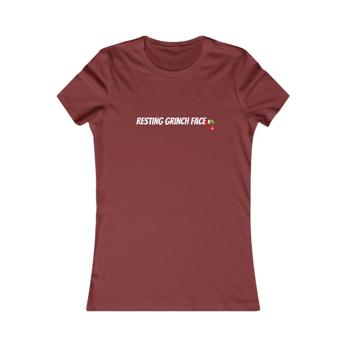 Resting Grinch Face Christmas Shirt (WF) - Funny Holiday Tee with Ornament and Grinch Hand Design