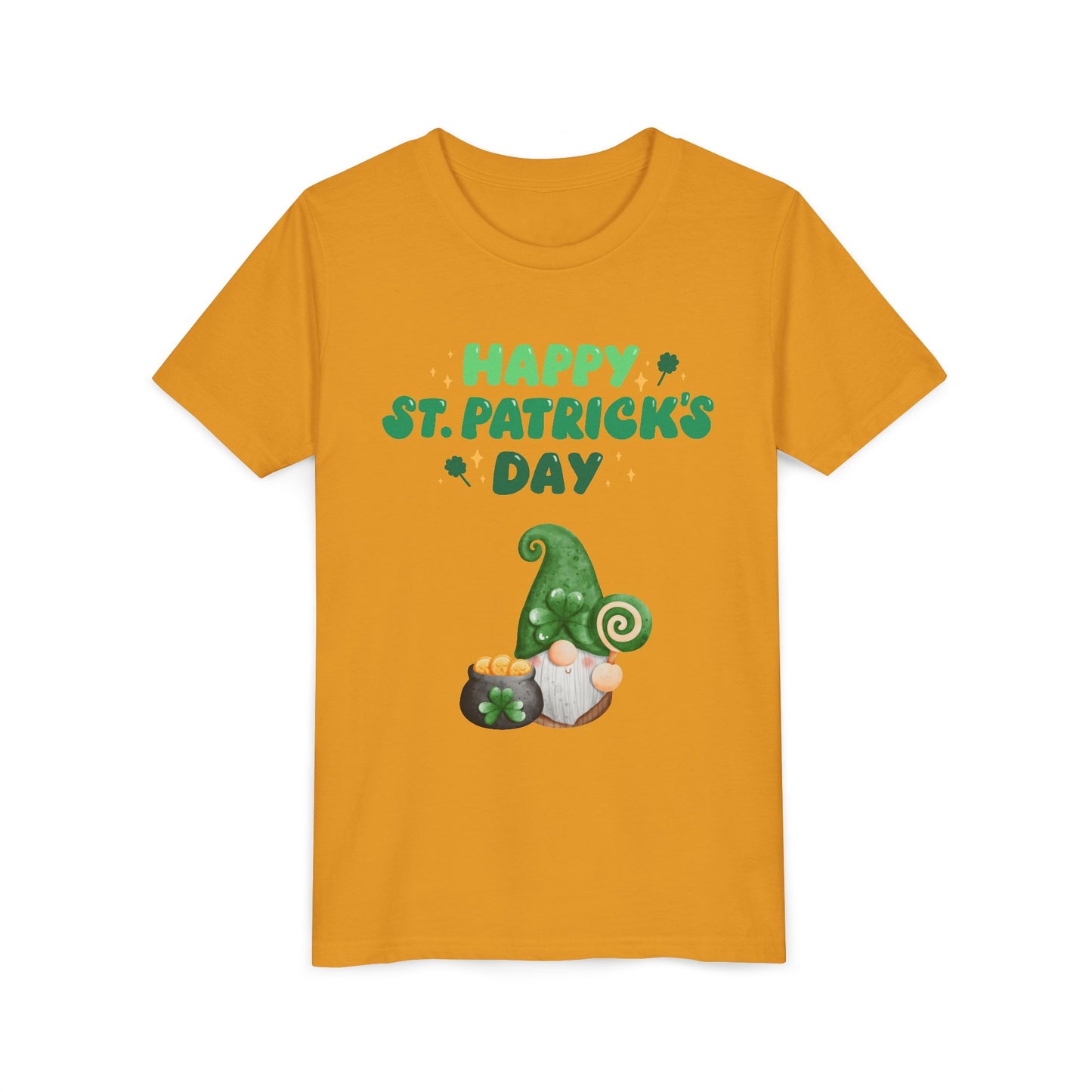 Happy St. Patrick's Day Gnome Youth Tee | Shamrock, Pot of Gold