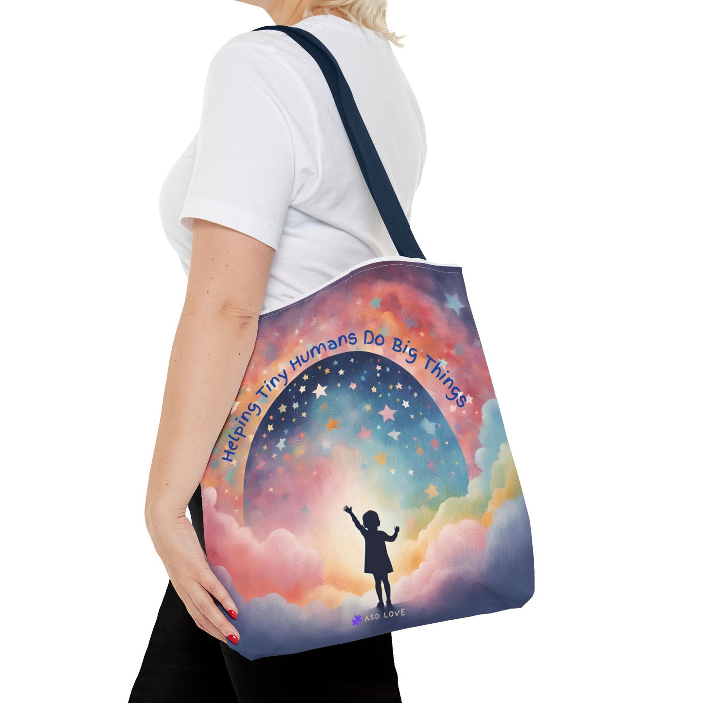 Helping Tiny Humans Do Big Things Tote - Inspiring Kids to Reach for the Stars