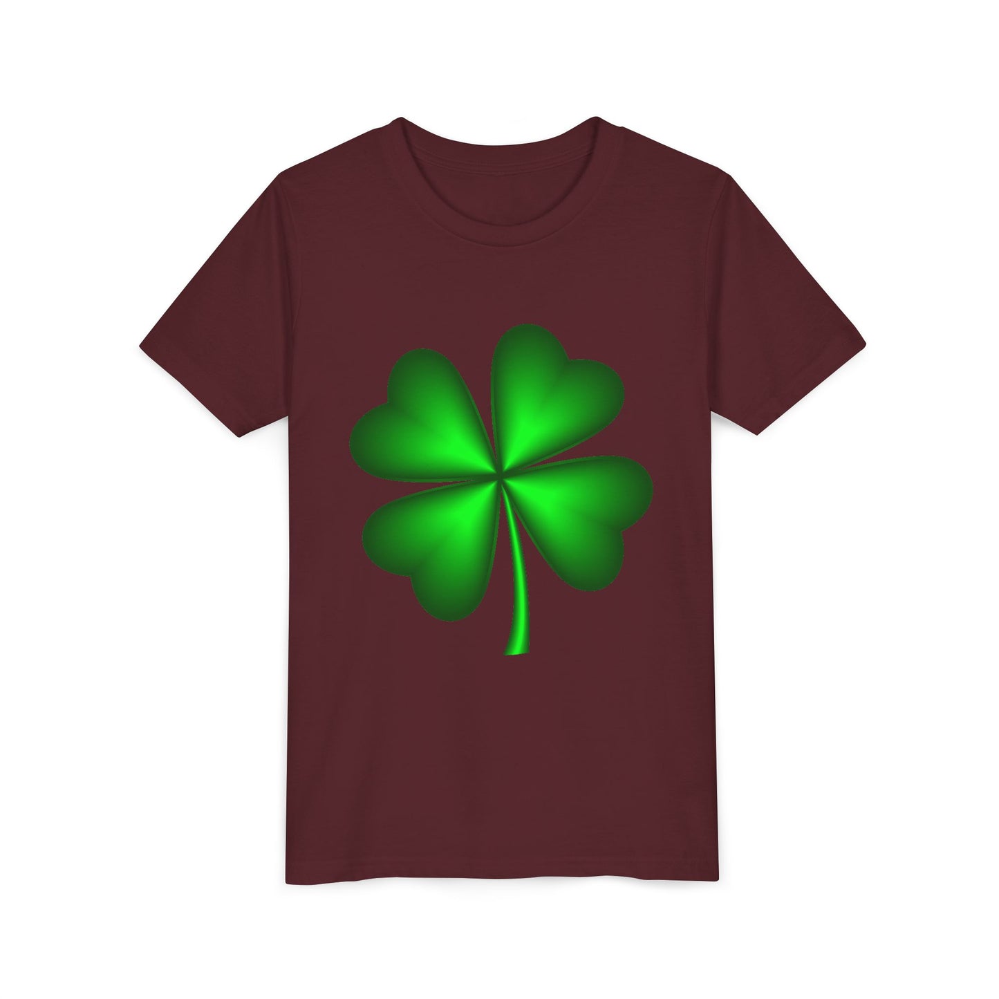 Green Four-Leaf Clover Youth Tee | St. Patrick's Day Shamrock Shirt