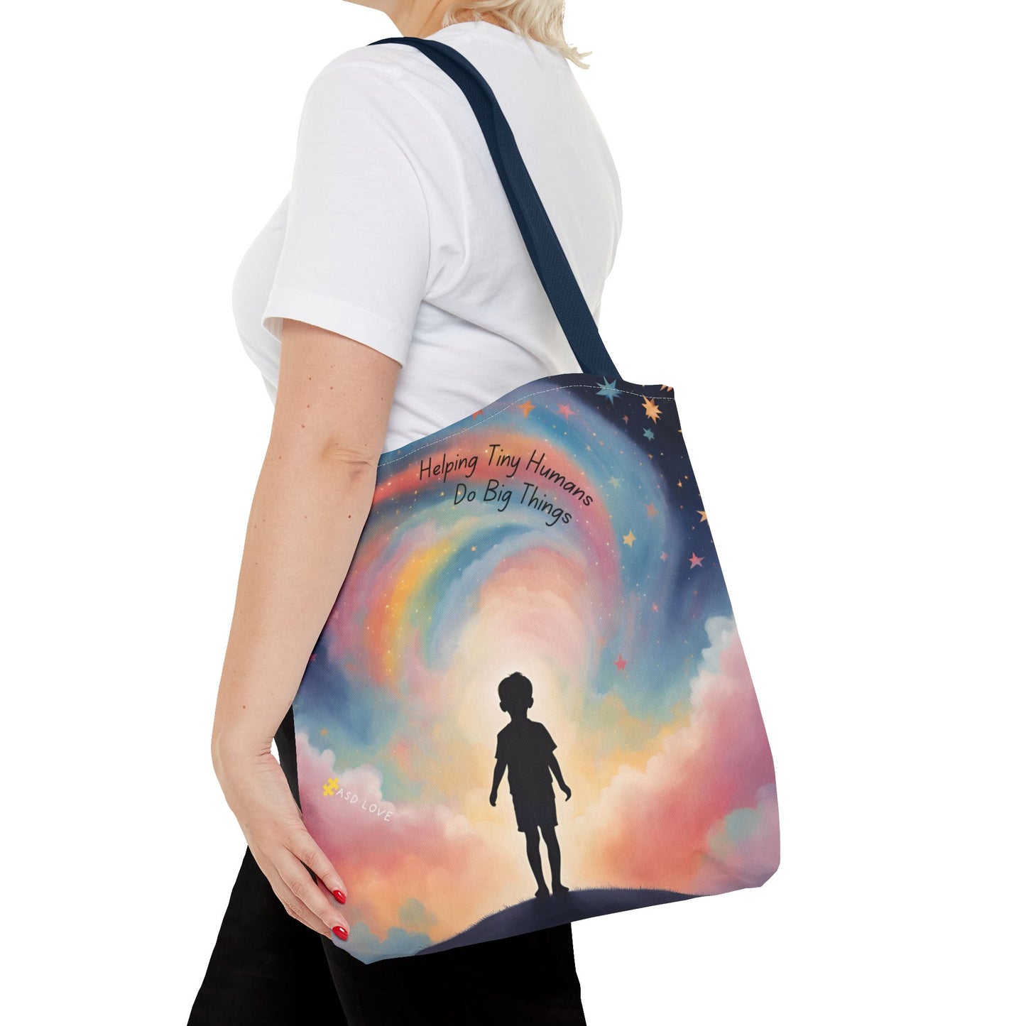 Helping Tiny Humans Do Big Things Tote - Inspiring Kids to Reach for the Stars