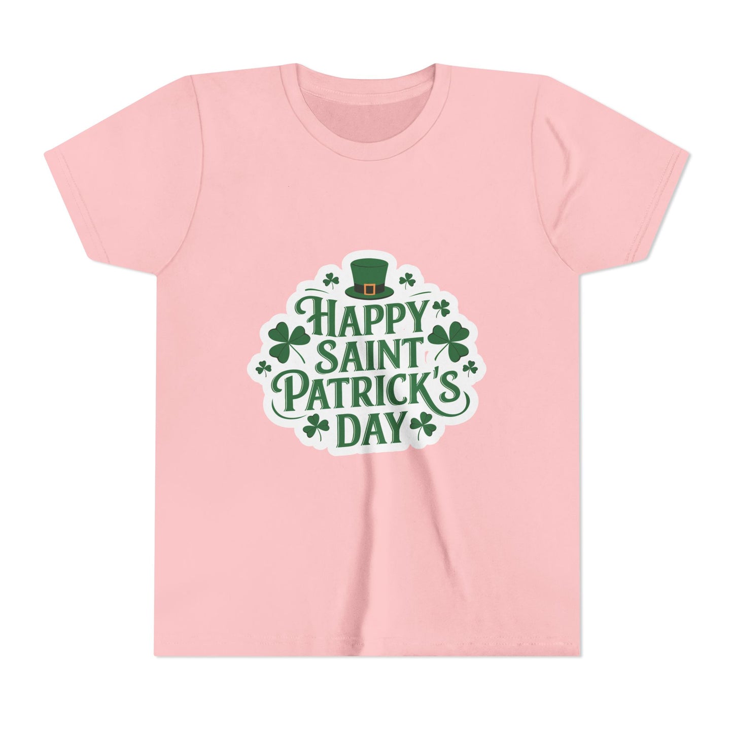 Happy Saint Patrick's Day Youth Tee | Shamrocks, Leprechaun Hat