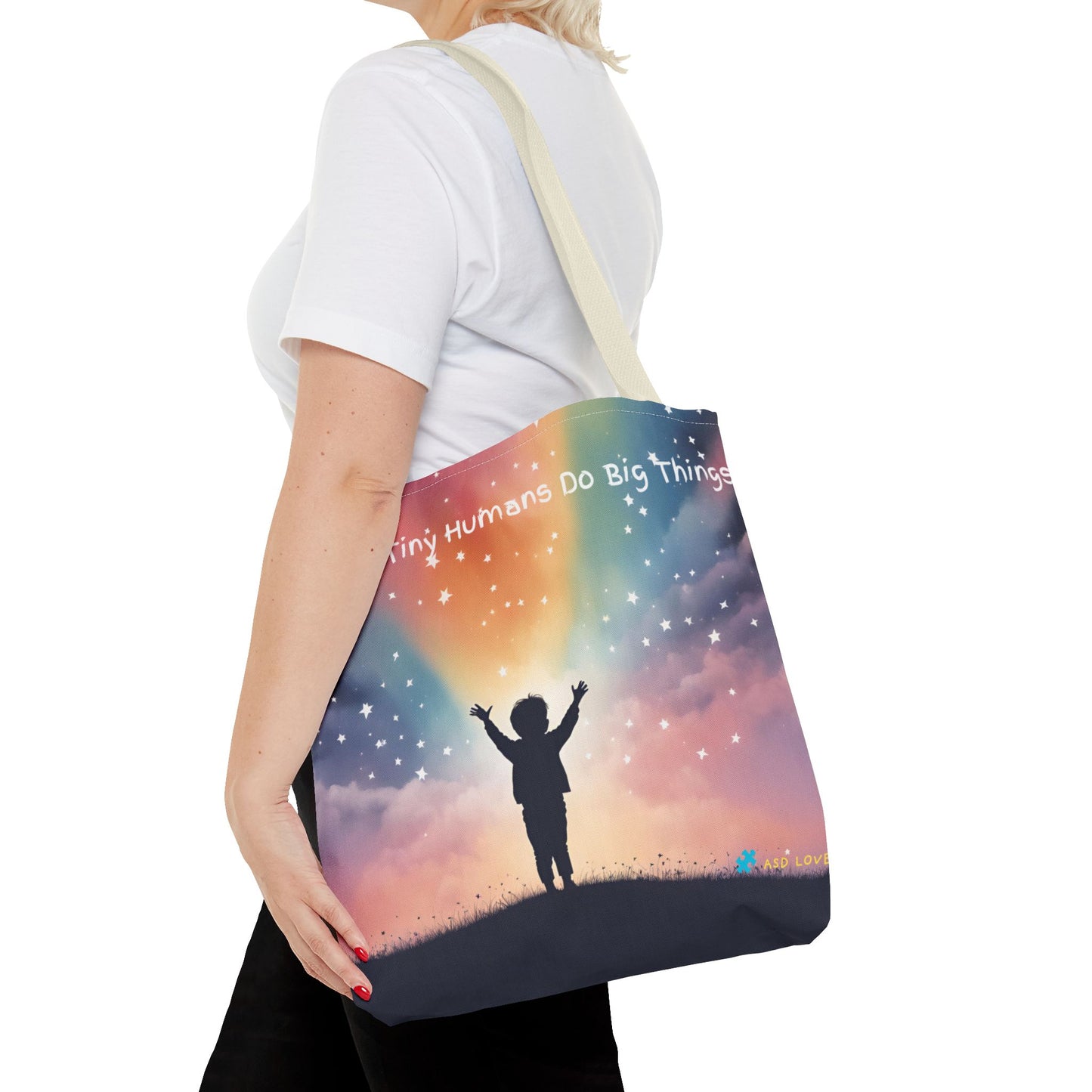 Helping Tiny Humans Do Big Things Tote - Inspiring Kids to Reach for the Stars