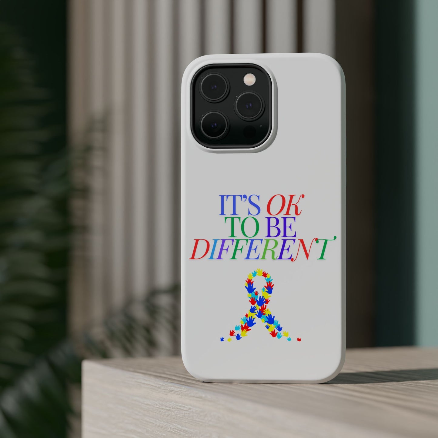 Autism Support Ribbon: It's Okay to Be Different - ASD Awareness Phone Case
