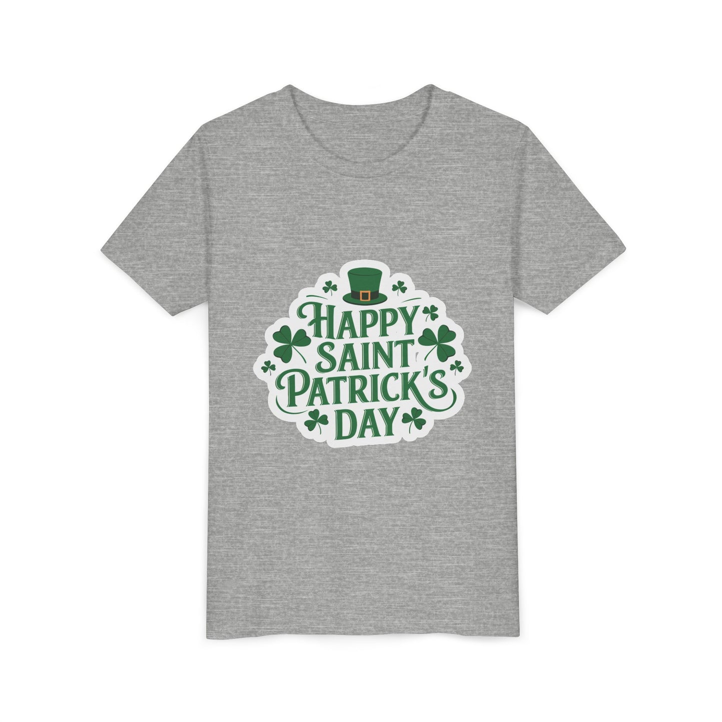 Happy Saint Patrick's Day Youth Tee | Shamrocks, Leprechaun Hat