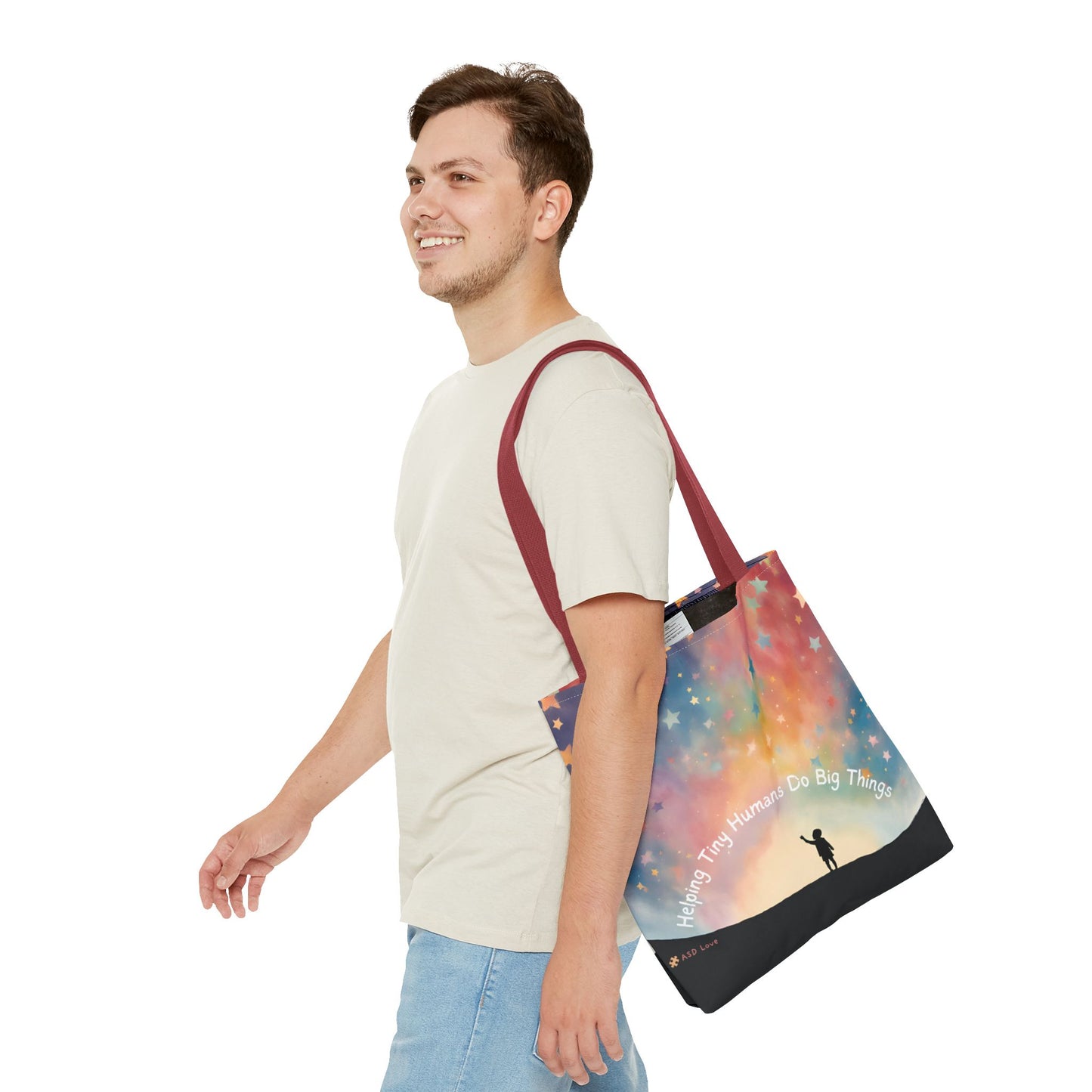 Helping Tiny Humans Do Big Things Tote - Inspiring Kids to Reach for the Stars