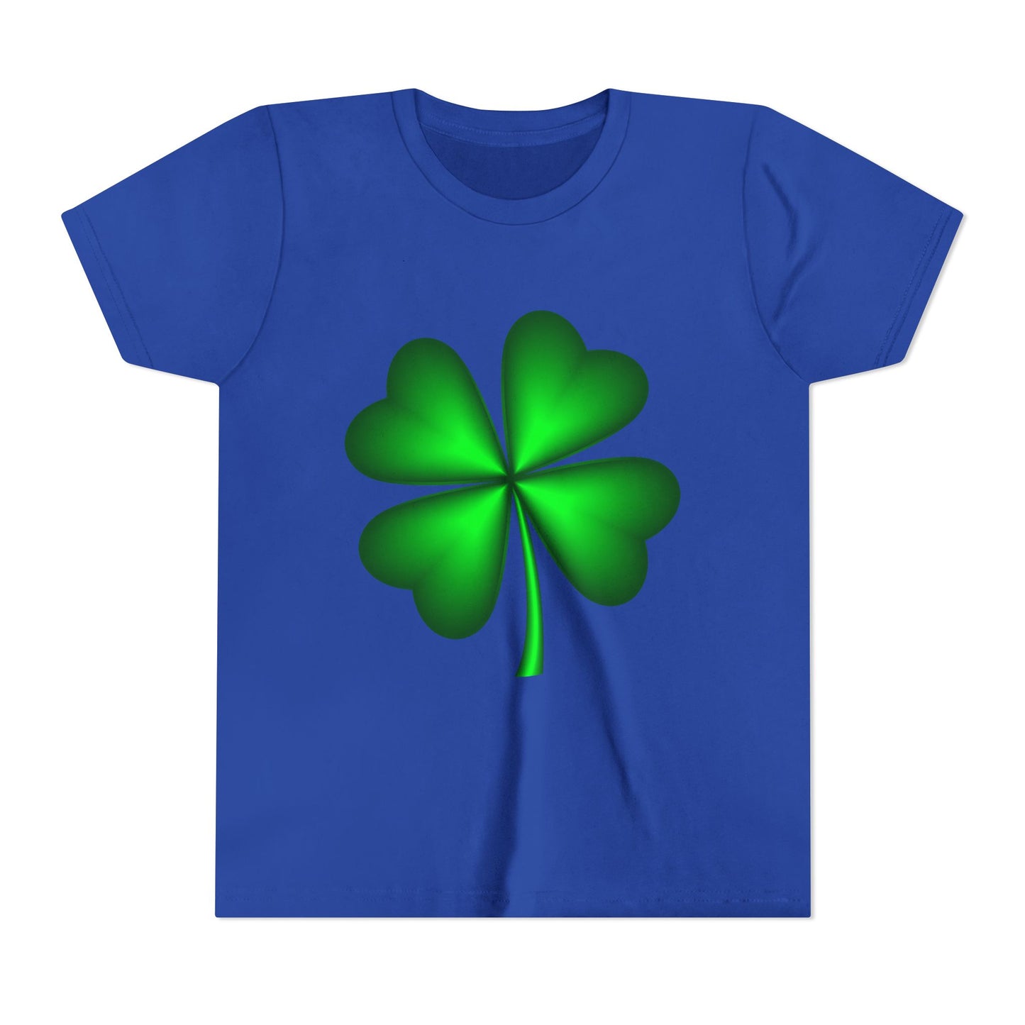 Green Four-Leaf Clover Youth Tee | St. Patrick's Day Shamrock Shirt
