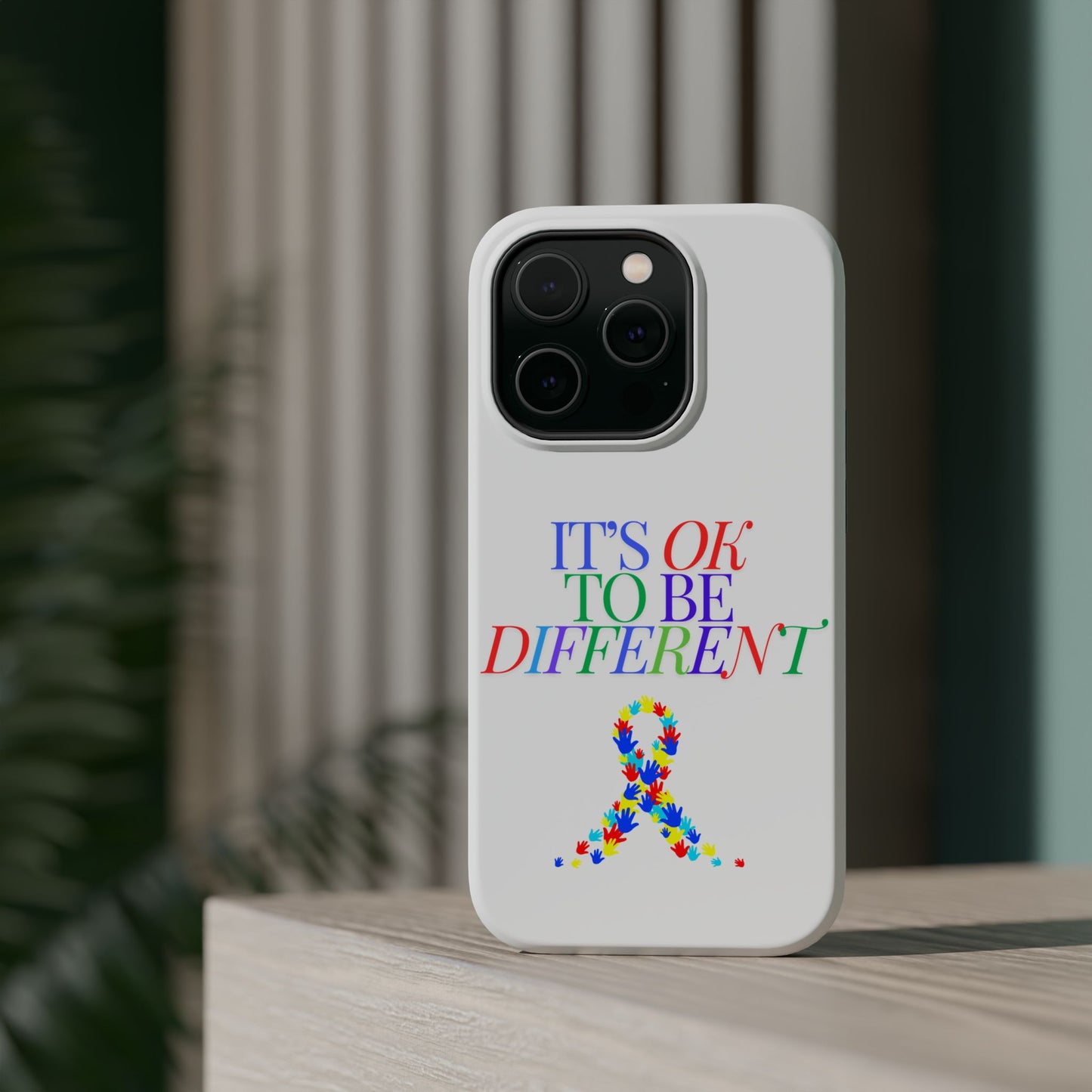 Autism Support Ribbon: It's Okay to Be Different - ASD Awareness Phone Case