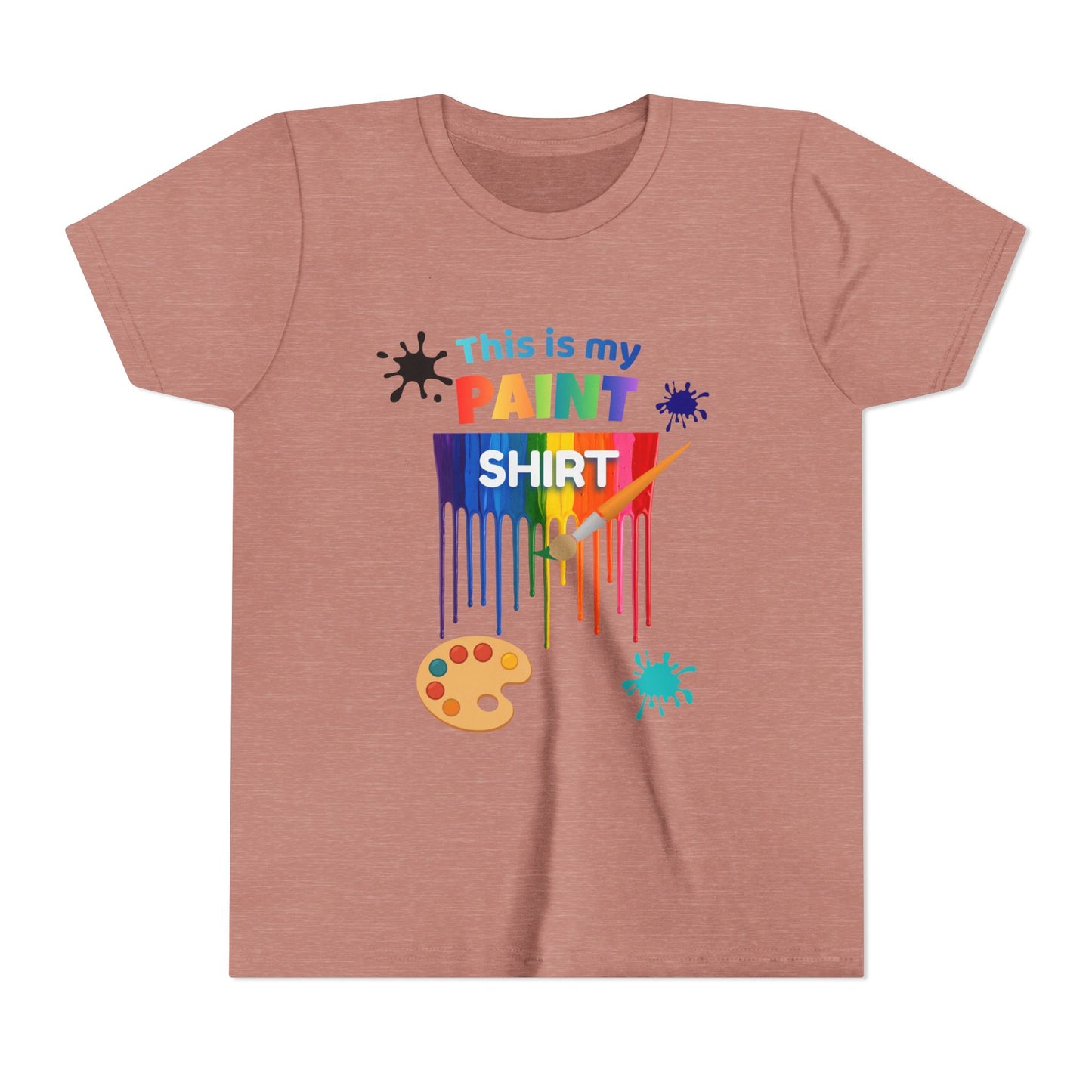 This Is My Paint Shirt Youth Tee | Rainbow Paint Drip Art Palette