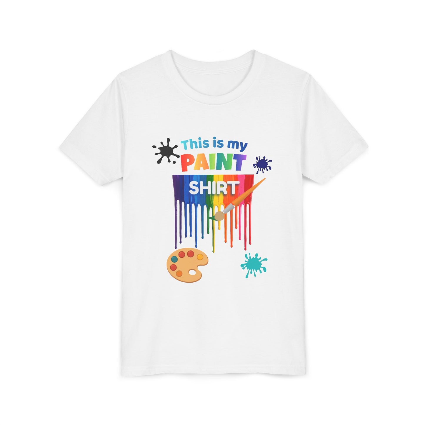 This Is My Paint Shirt Youth Tee | Rainbow Paint Drip Art Palette