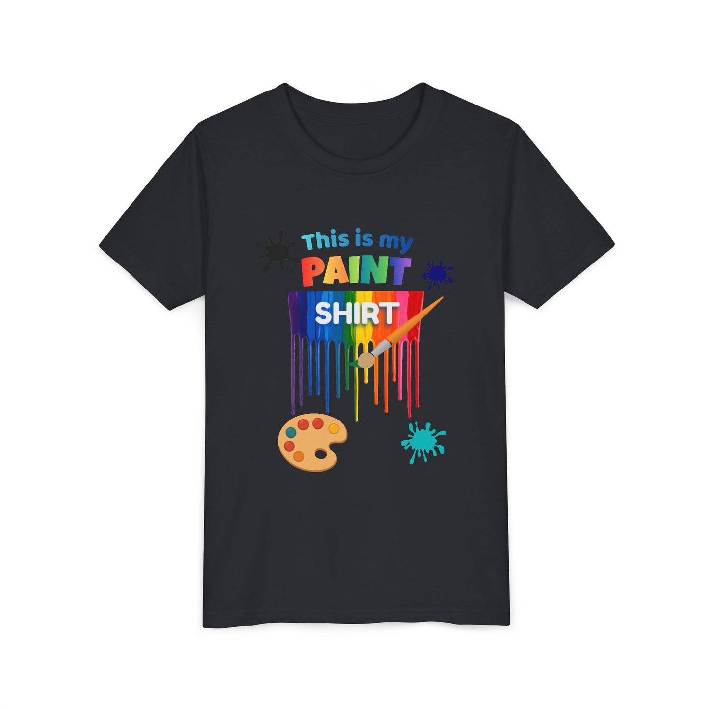This Is My Paint Shirt Youth Tee | Rainbow Paint Drip Art Palette