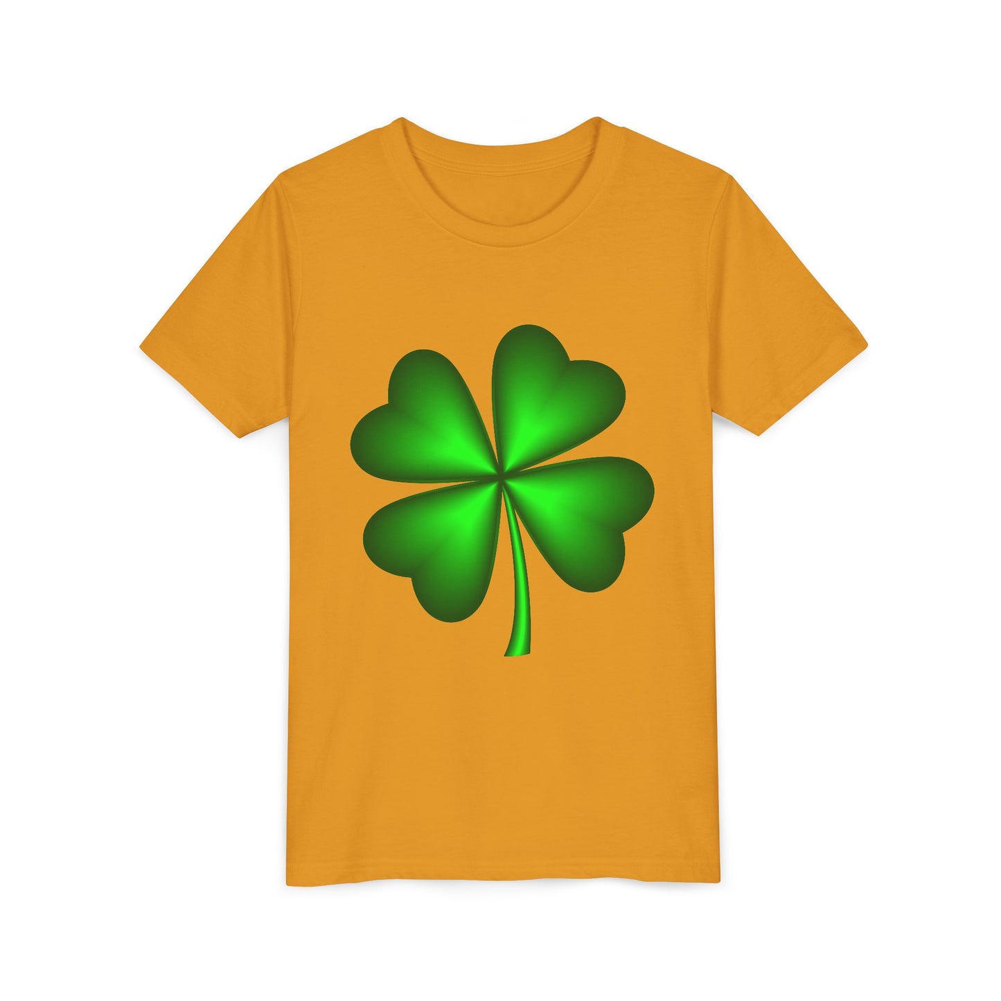 Green Four-Leaf Clover Youth Tee | St. Patrick's Day Shamrock Shirt