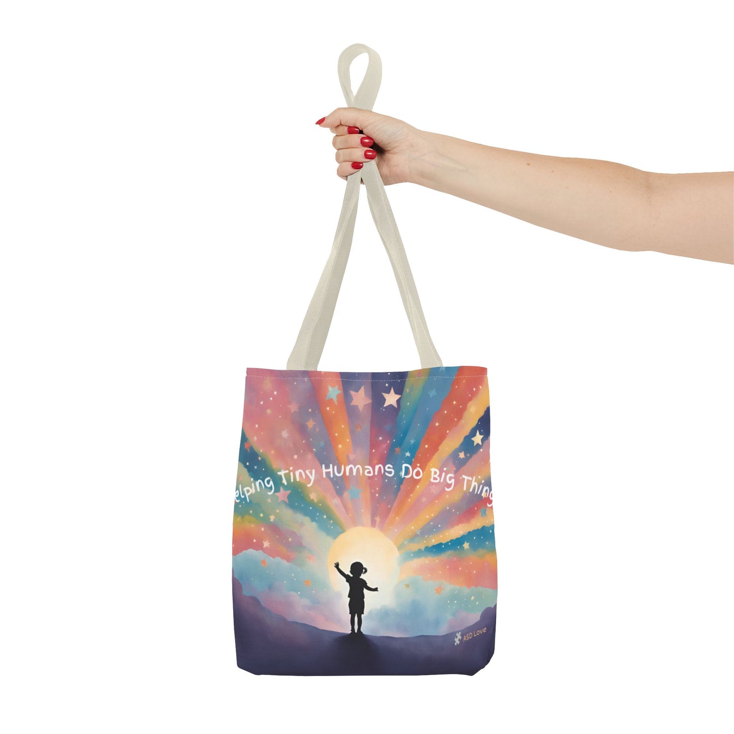 Helping Tiny Humans Do Big Things Tote - Inspiring Kids to Reach for the Stars
