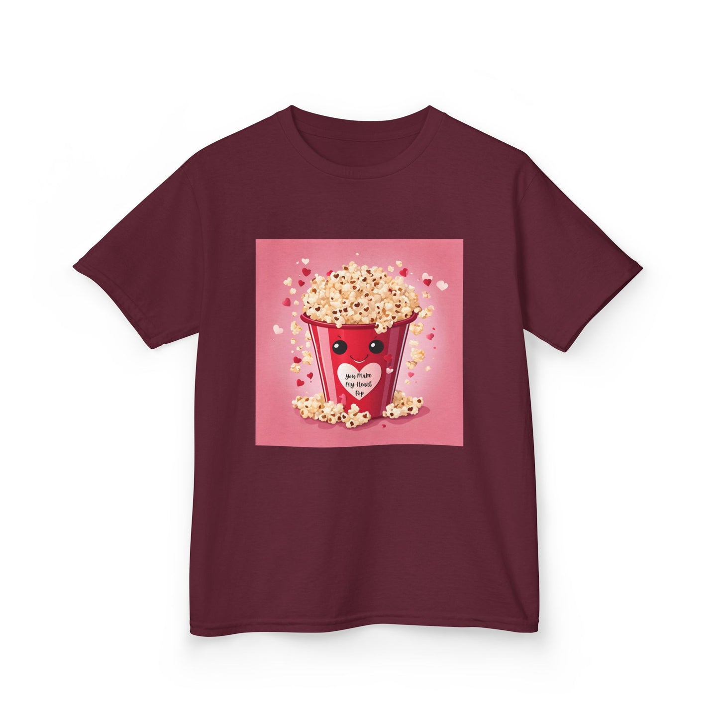 You Make My Heart Pop - Smiling Popcorn Valentine Kids Tee