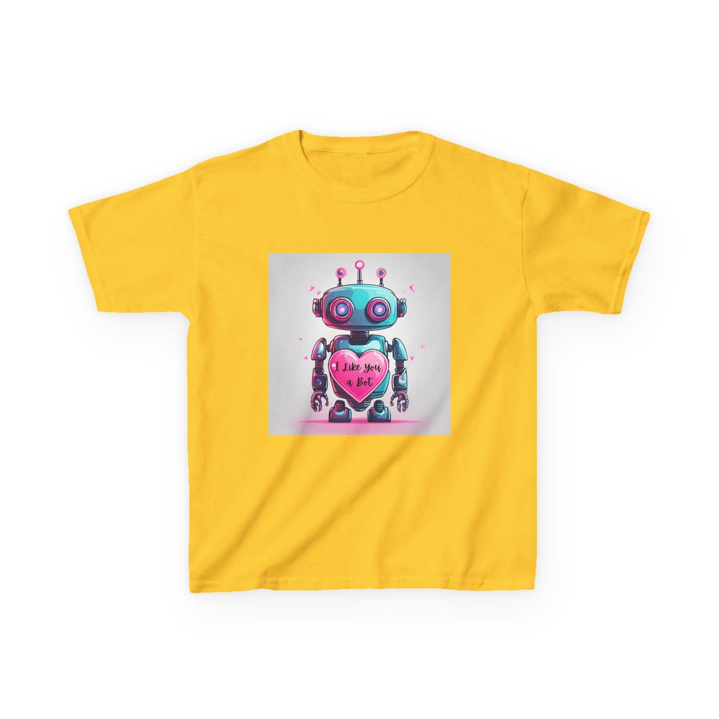 I Like You a Bot - Blue Robot Valentine's Kids Tee