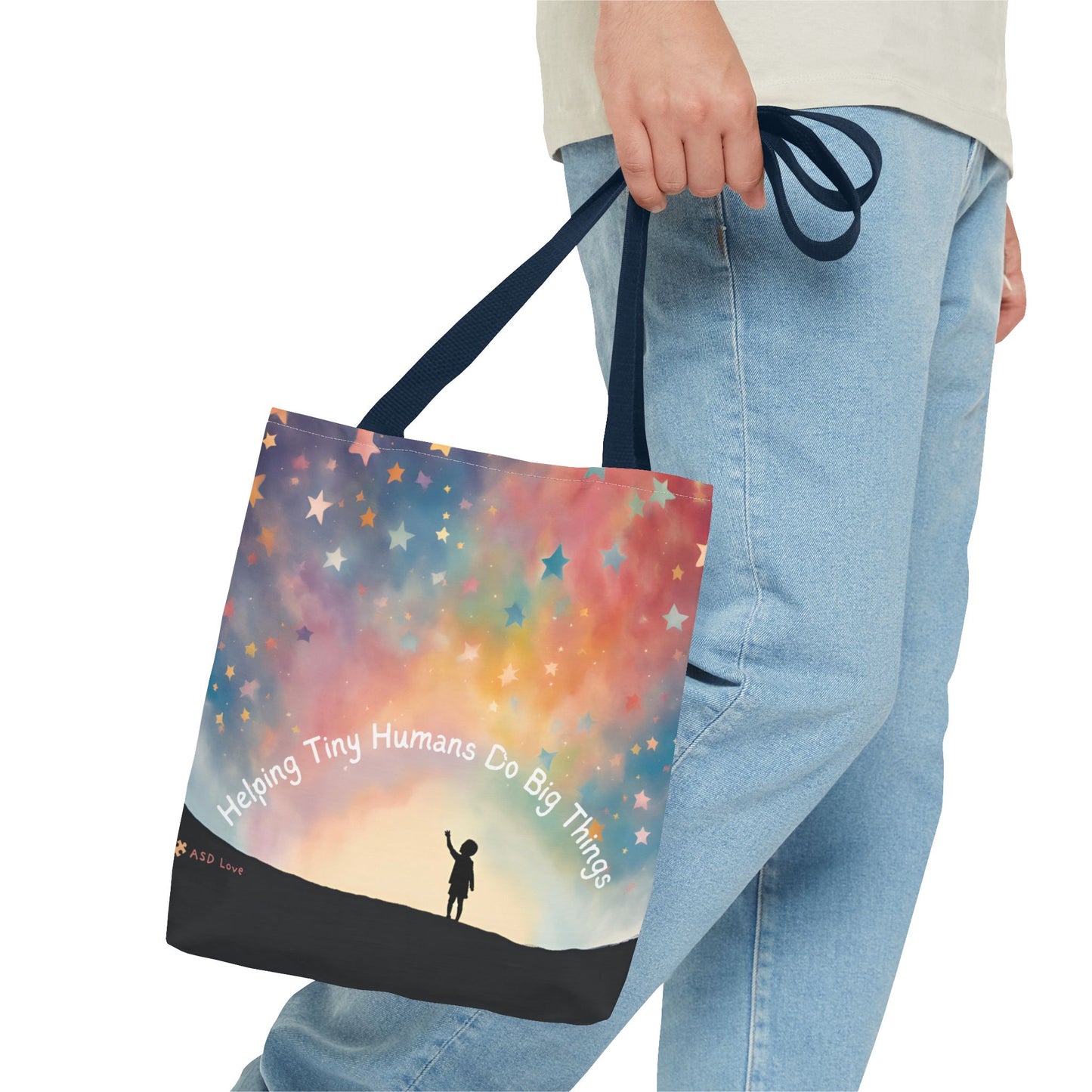 Helping Tiny Humans Do Big Things Tote - Inspiring Kids to Reach for the Stars