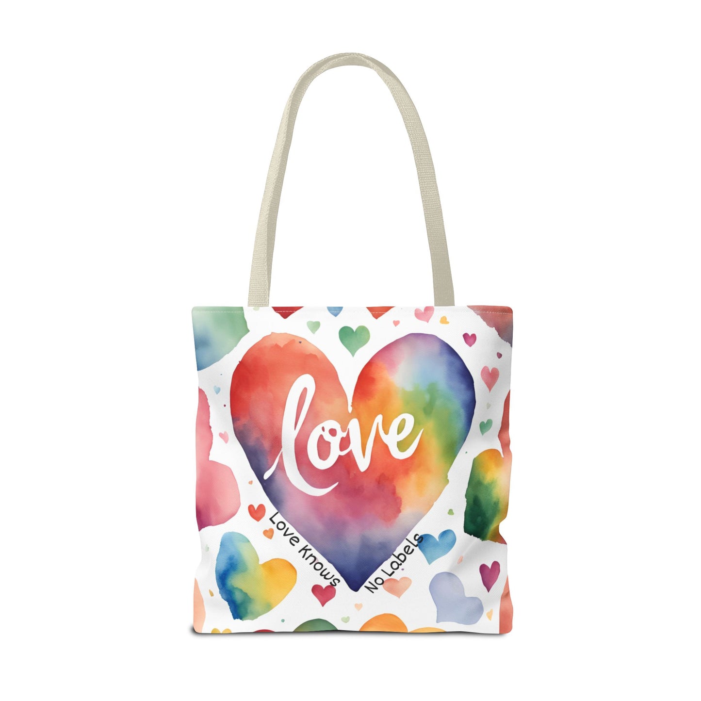 Love Knows No Labels - Hearts, Hearts, Hearts Tote Bag - Embrace Every Difference