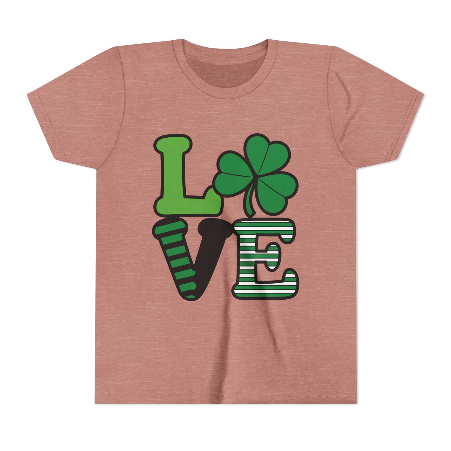 LOVE Shamrock Youth Tee | St. Patrick's Day Clover Graphic