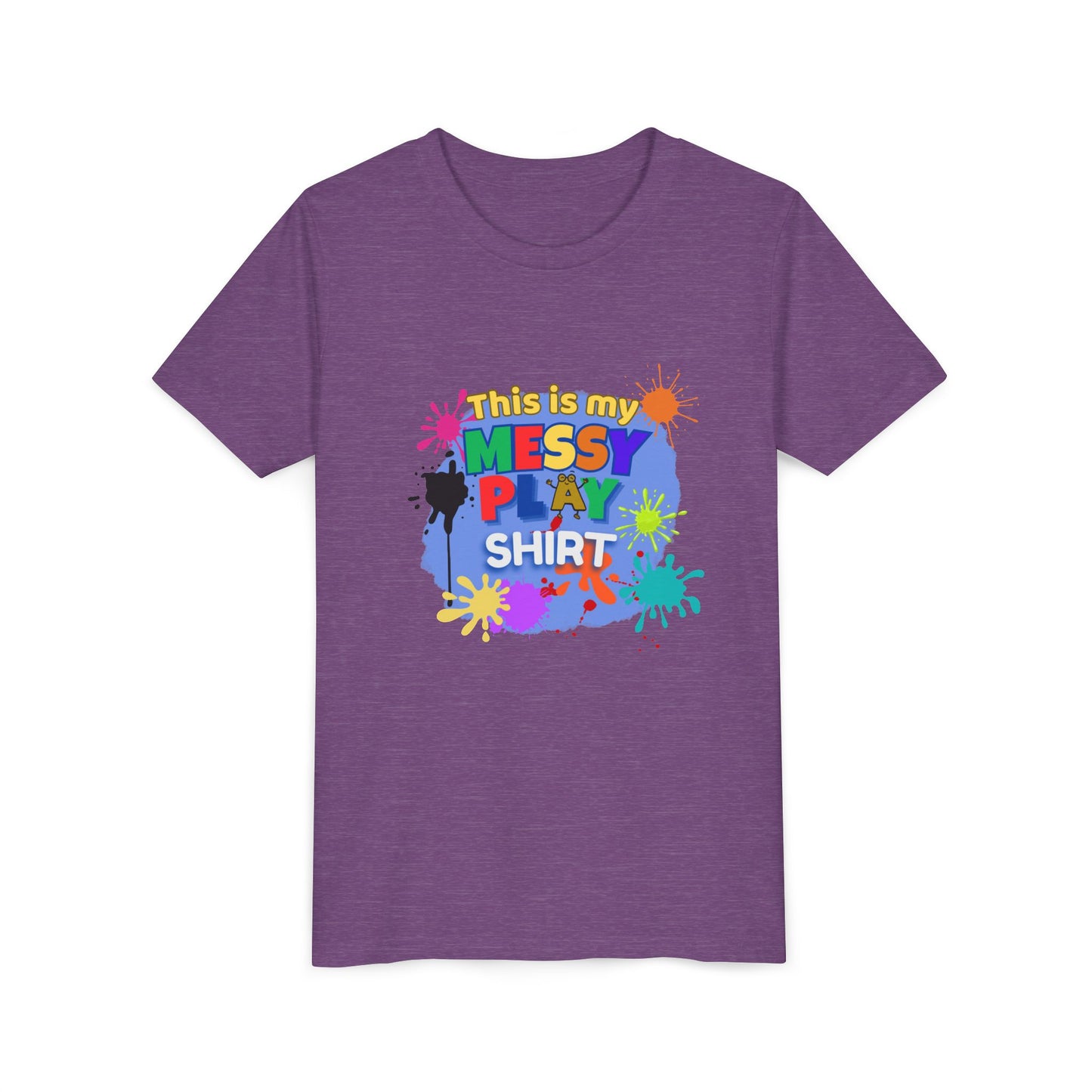 This Is My Messy Play Shirt Youth Tee | Paint Splatters, Colorful Kids Playshirt