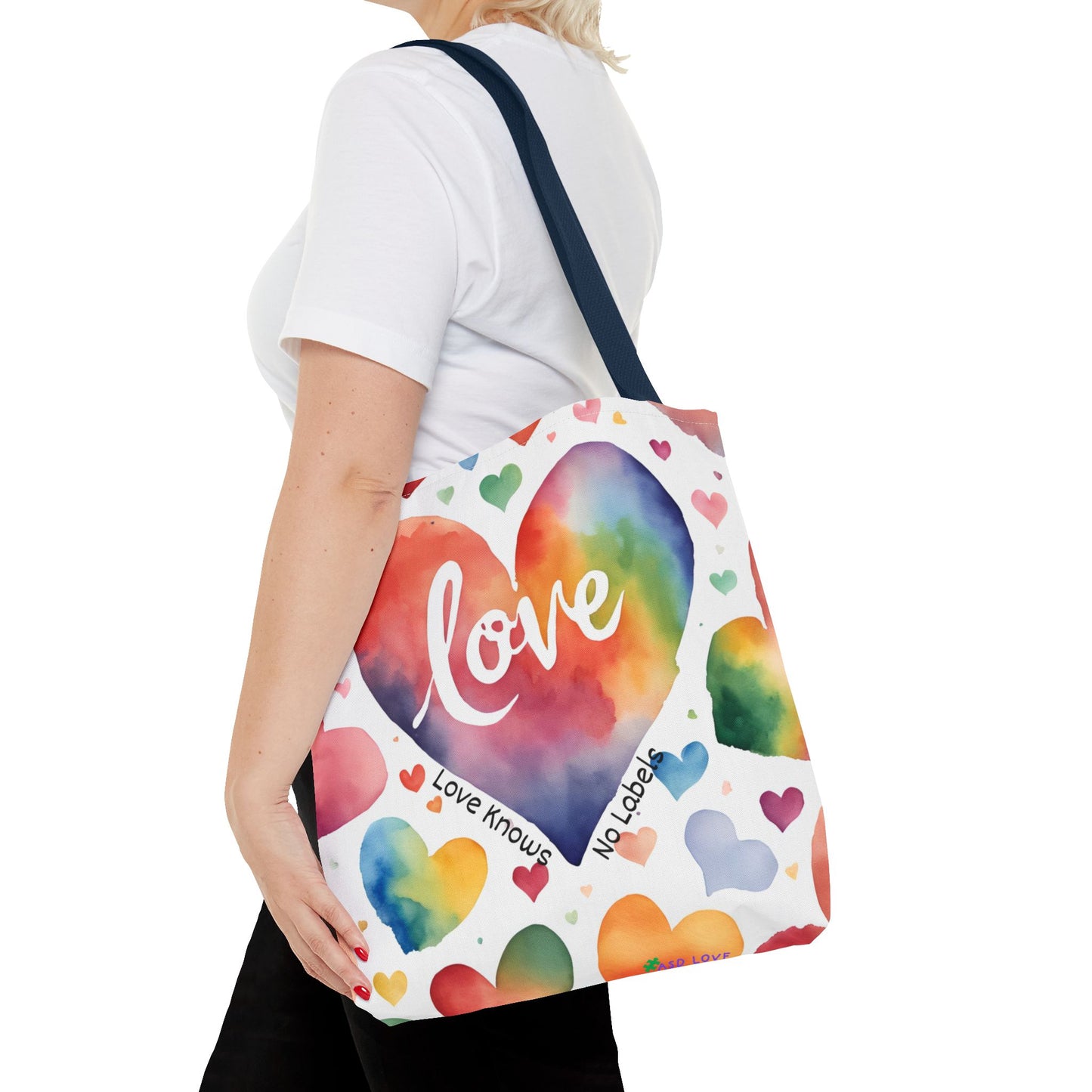 Love Knows No Labels - Hearts, Hearts, Hearts Tote Bag - Embrace Every Difference