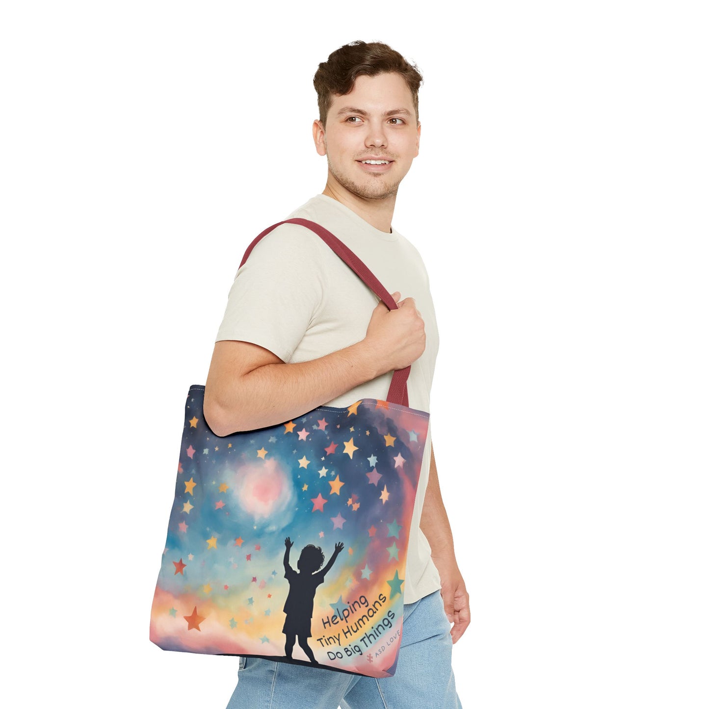 Helping Tiny Humans Do Big Things Tote - Inspiring Kids to Reach for the Stars