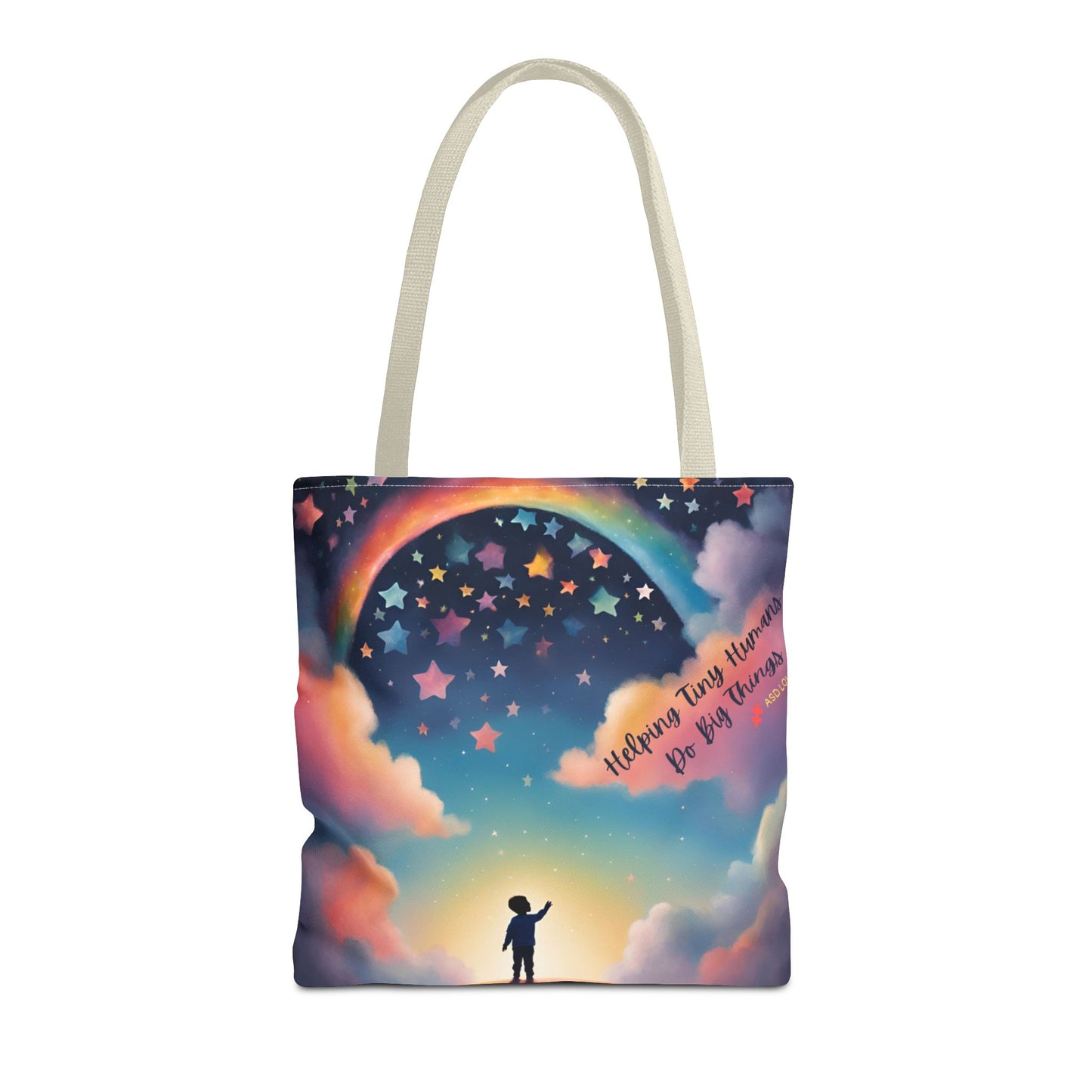 Helping Tiny Humans Do Big Things Tote - Inspiring Kids to Reach for the Stars