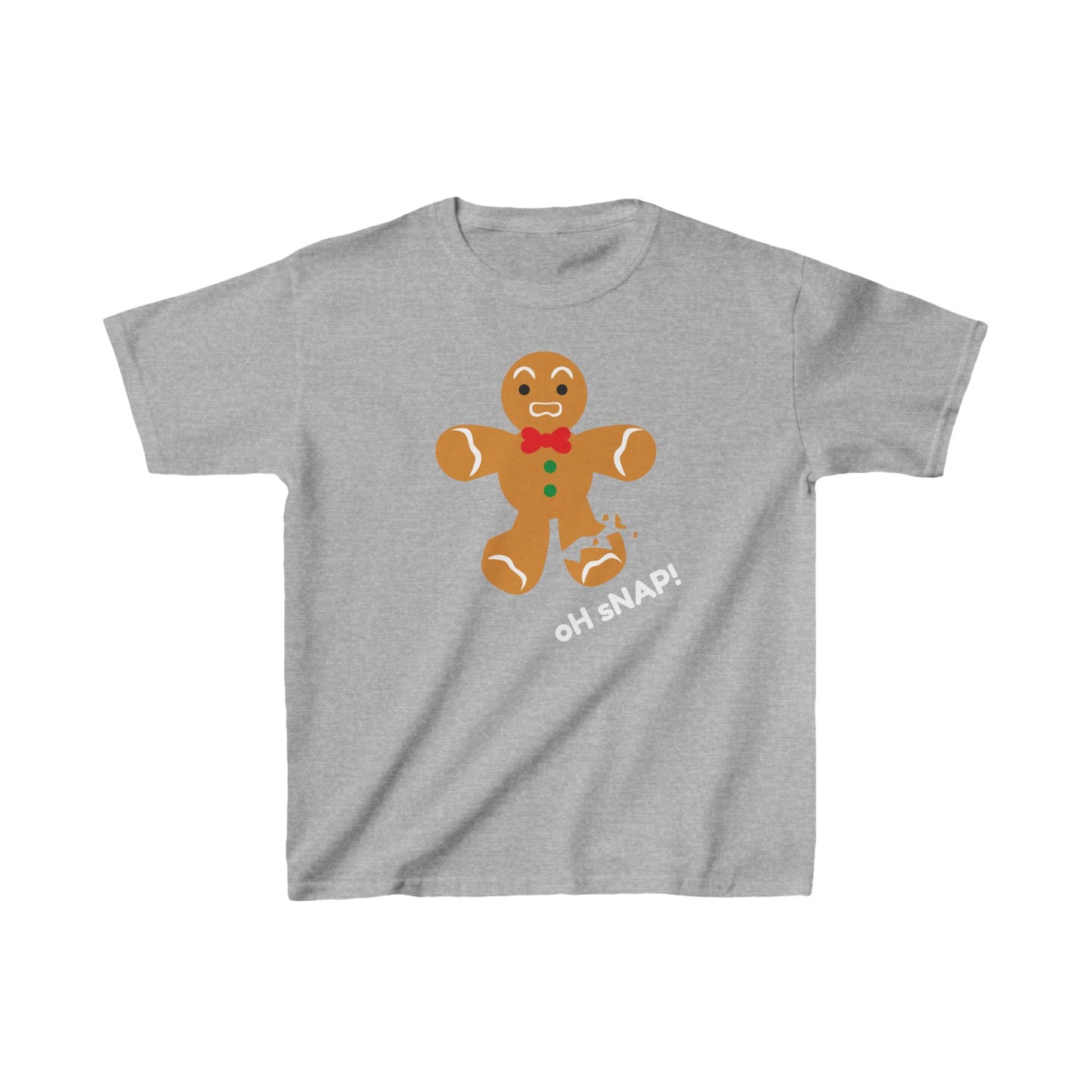 Oh Snap! Broken Gingerbread boy Kids Tee - Funny Holiday Shirt for Christmas and Gingerbread Fans