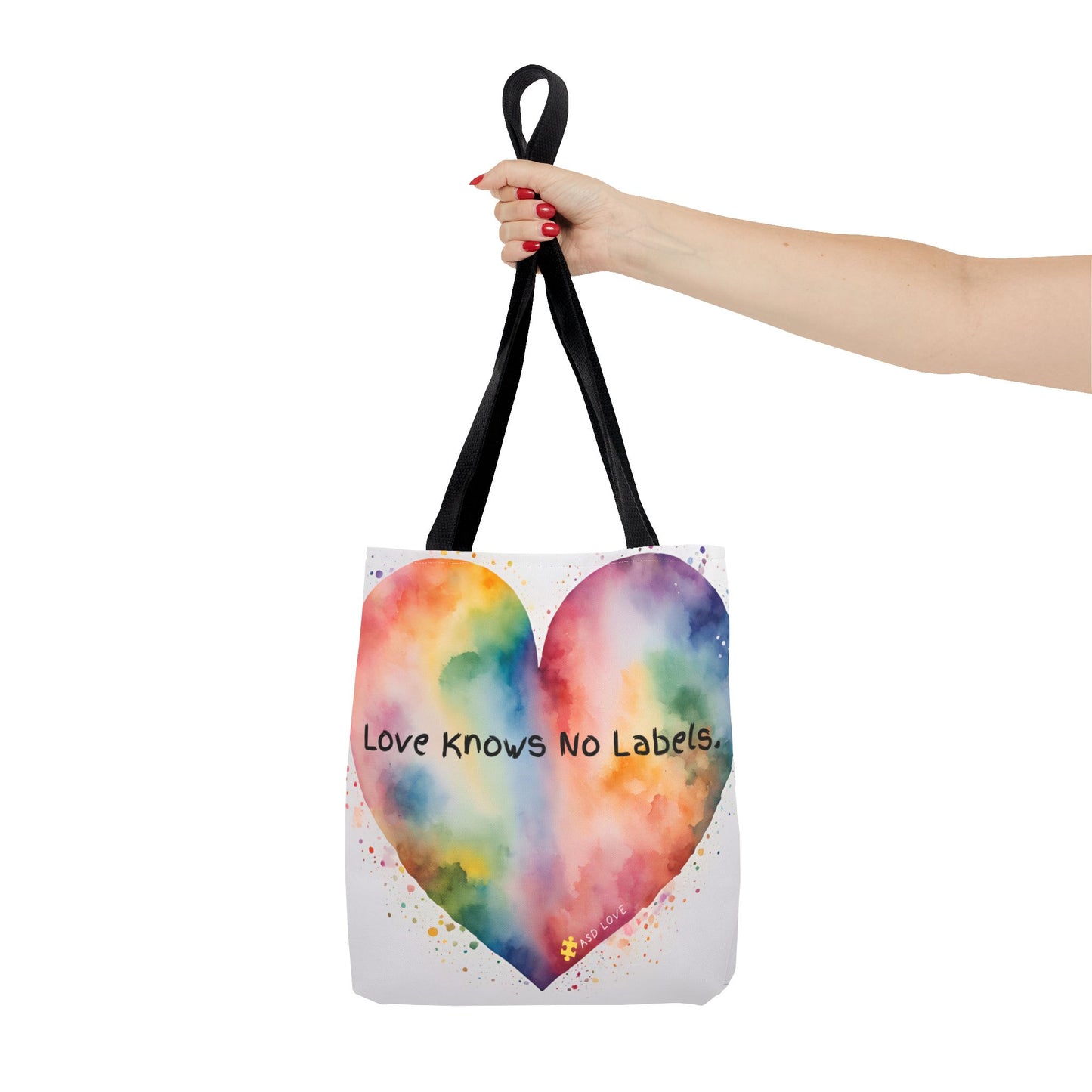 Love Knows No Labels - Big Heart Tote Bag - Show Your True Colors