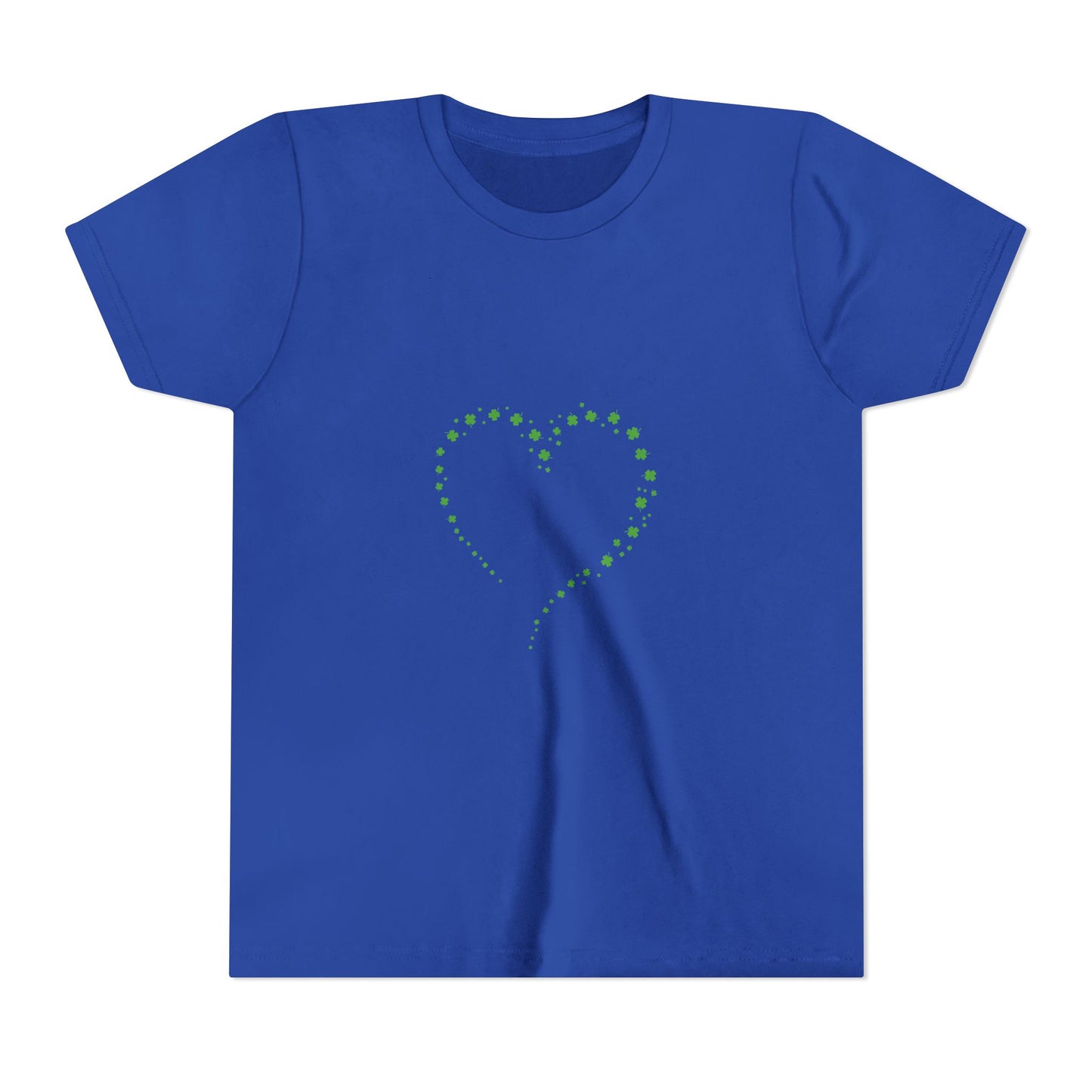 Green Heart Dotted Design Youth Tee | St. Patrick's Day Shamrock Motif
