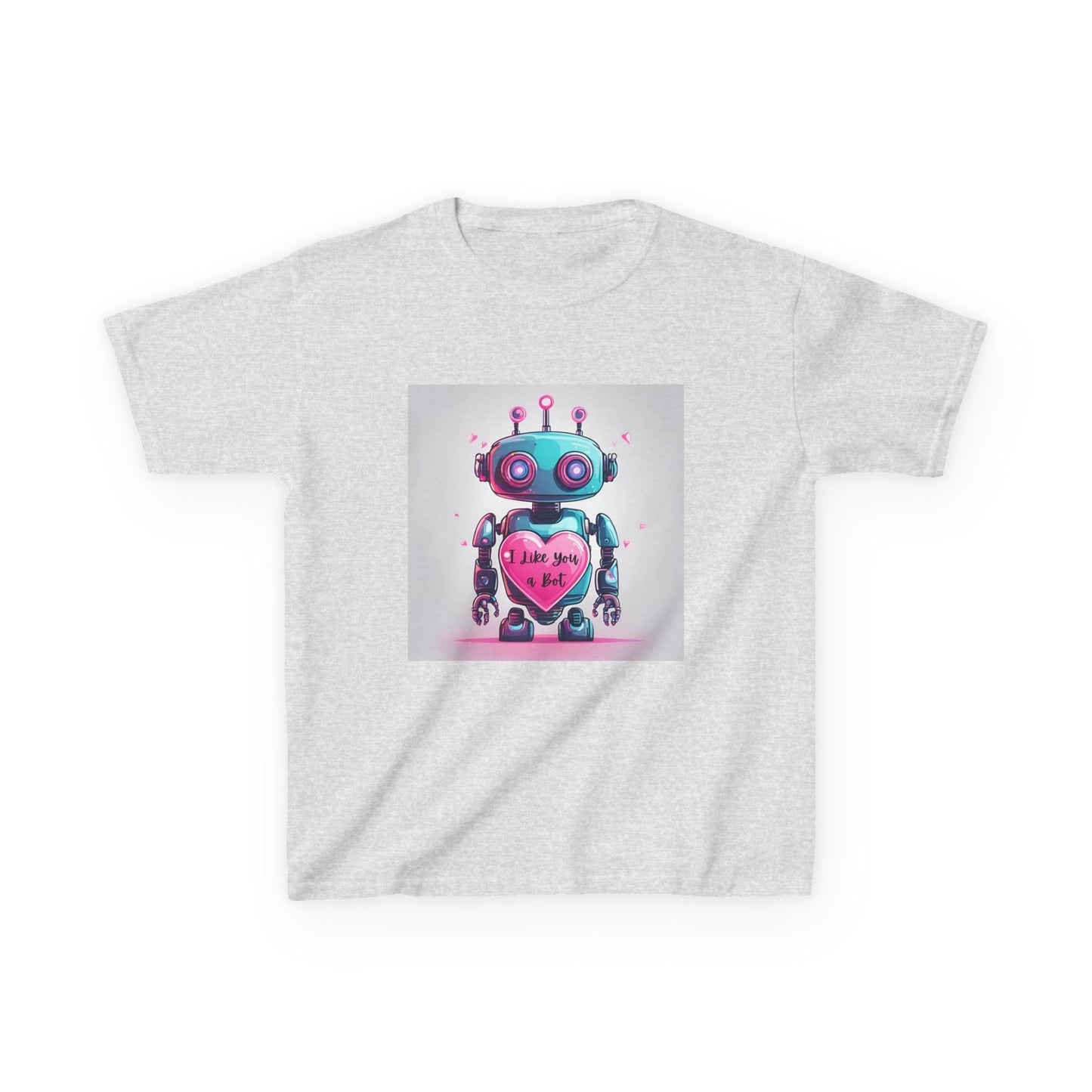 I Like You a Bot - Blue Robot Valentine's Kids Tee