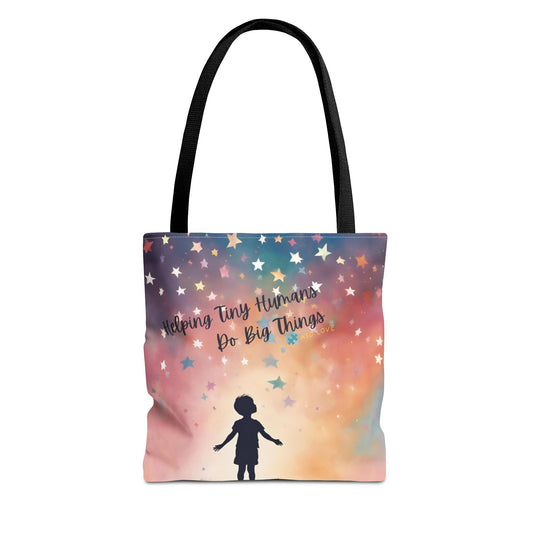 Helping Tiny Humans Do Big Things Tote - Inspiring Kids to Reach for the Stars